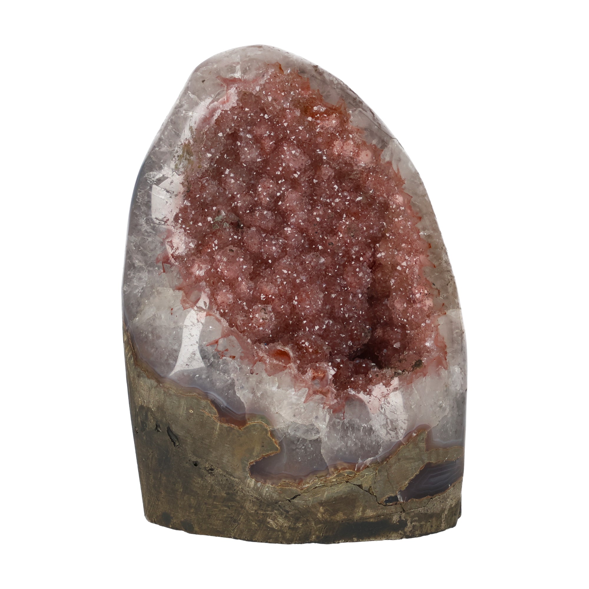 Regenbogen Amethyst aus Uruguay mit violetten Kristallen und natürlicher Farbvariation, hochwertiges Amethyst Unikat