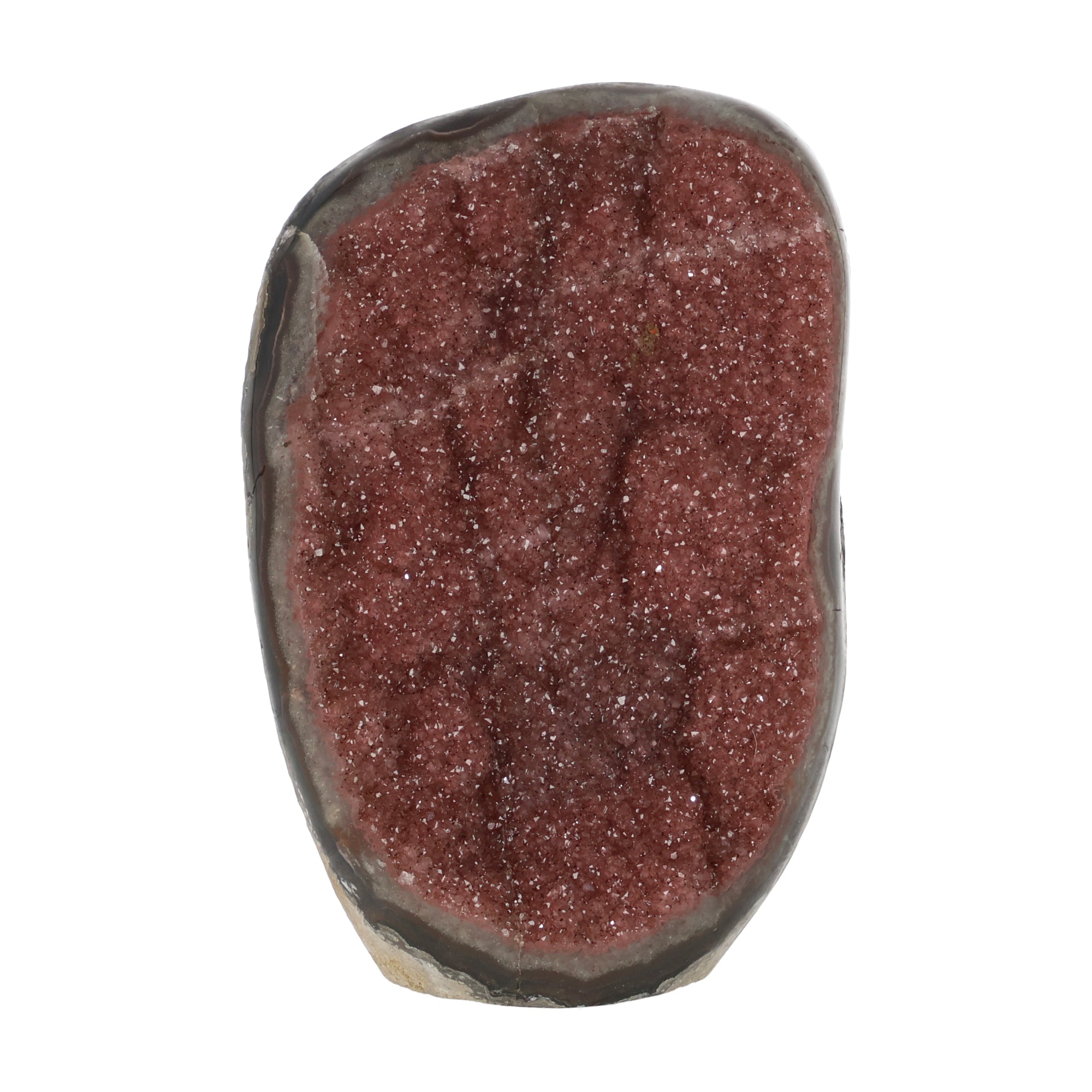 Regenbogen Amethyst aus Uruguay mit violetten Kristallen und natürlicher Farbvariation, hochwertiges Amethyst Unikat