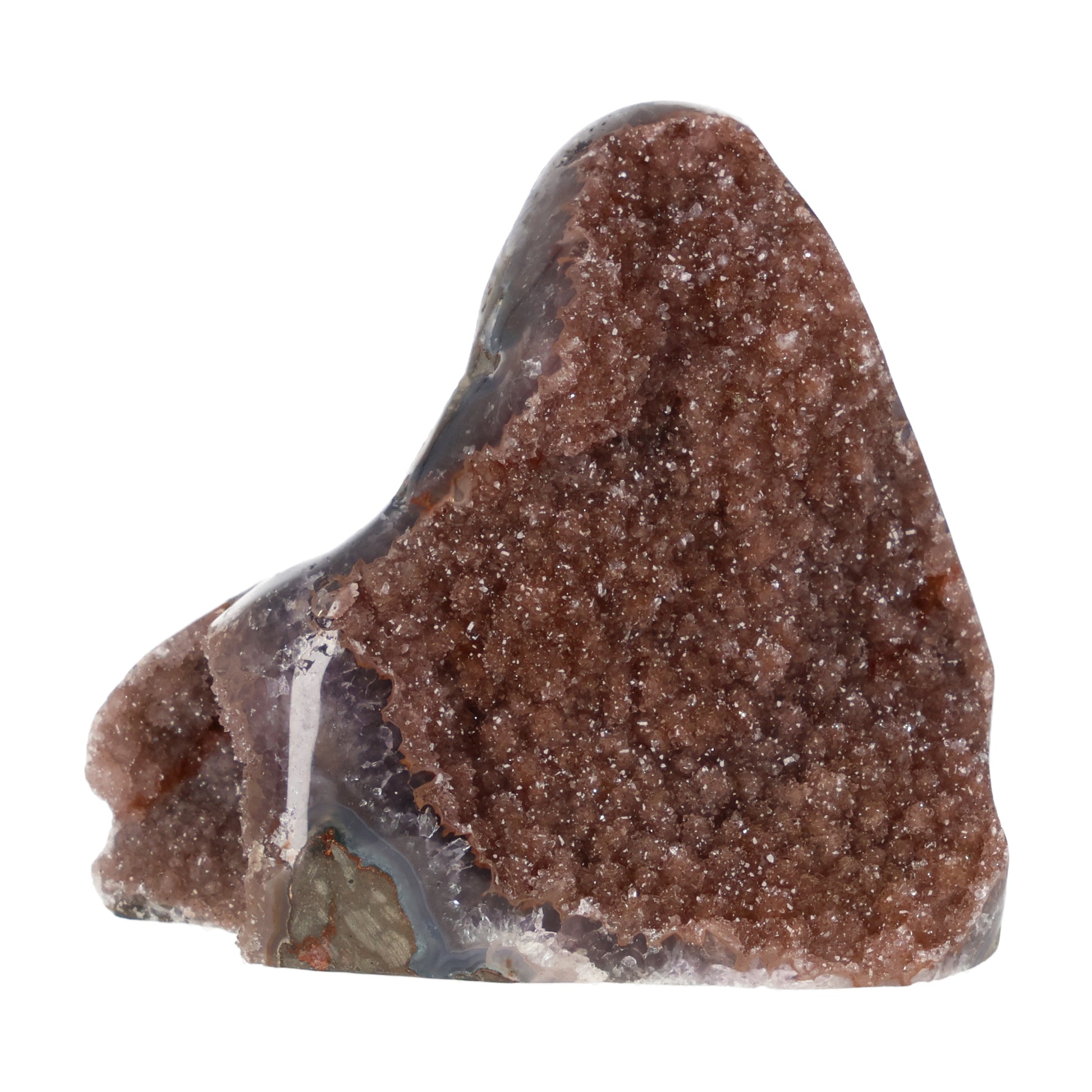 Regenbogen Amethyst aus Uruguay mit violetten Kristallen und natürlicher Farbvariation, hochwertiges Amethyst Unikat