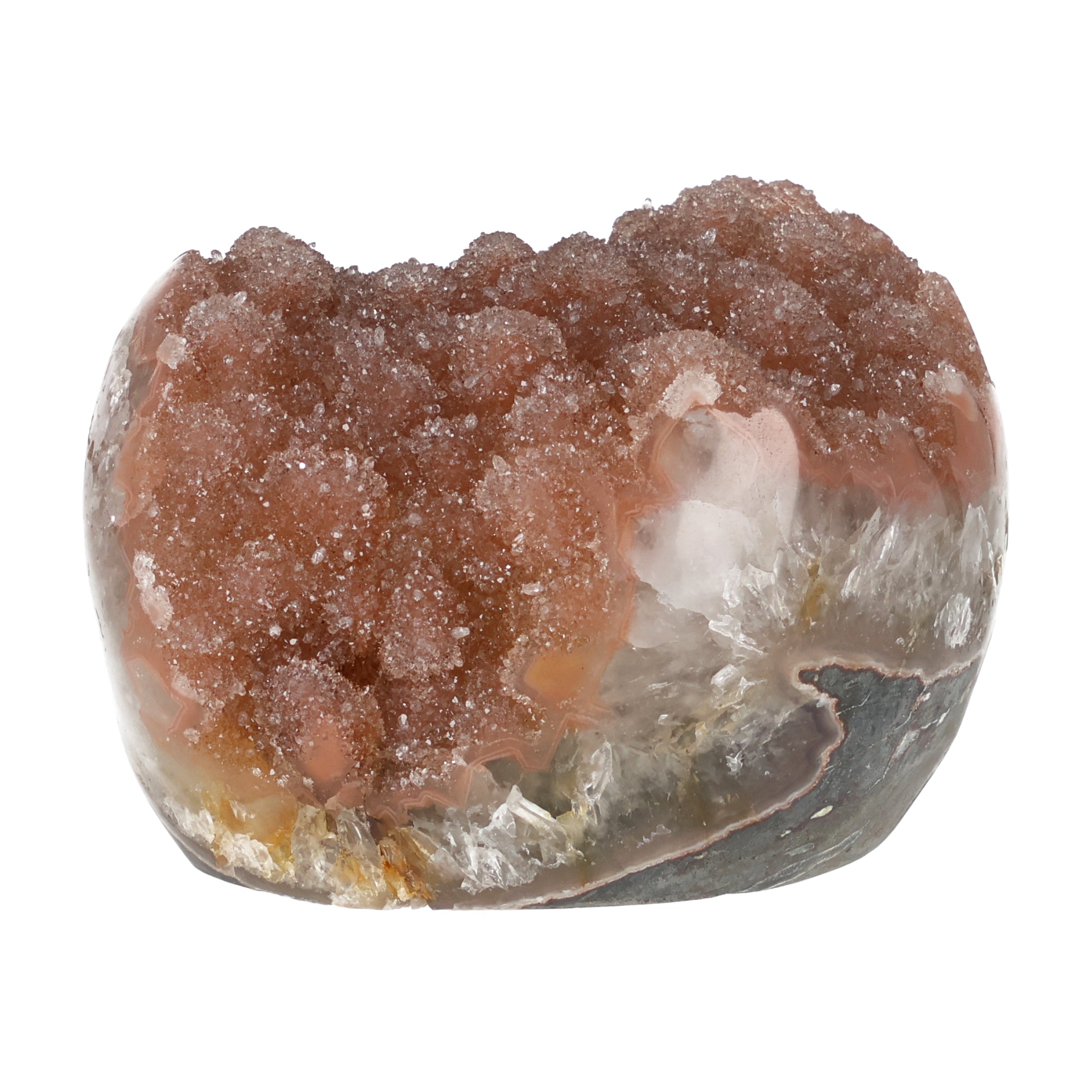 Regenbogen Amethyst aus Uruguay mit violetten Kristallen und natürlicher Farbvariation, hochwertiges Amethyst Unikat