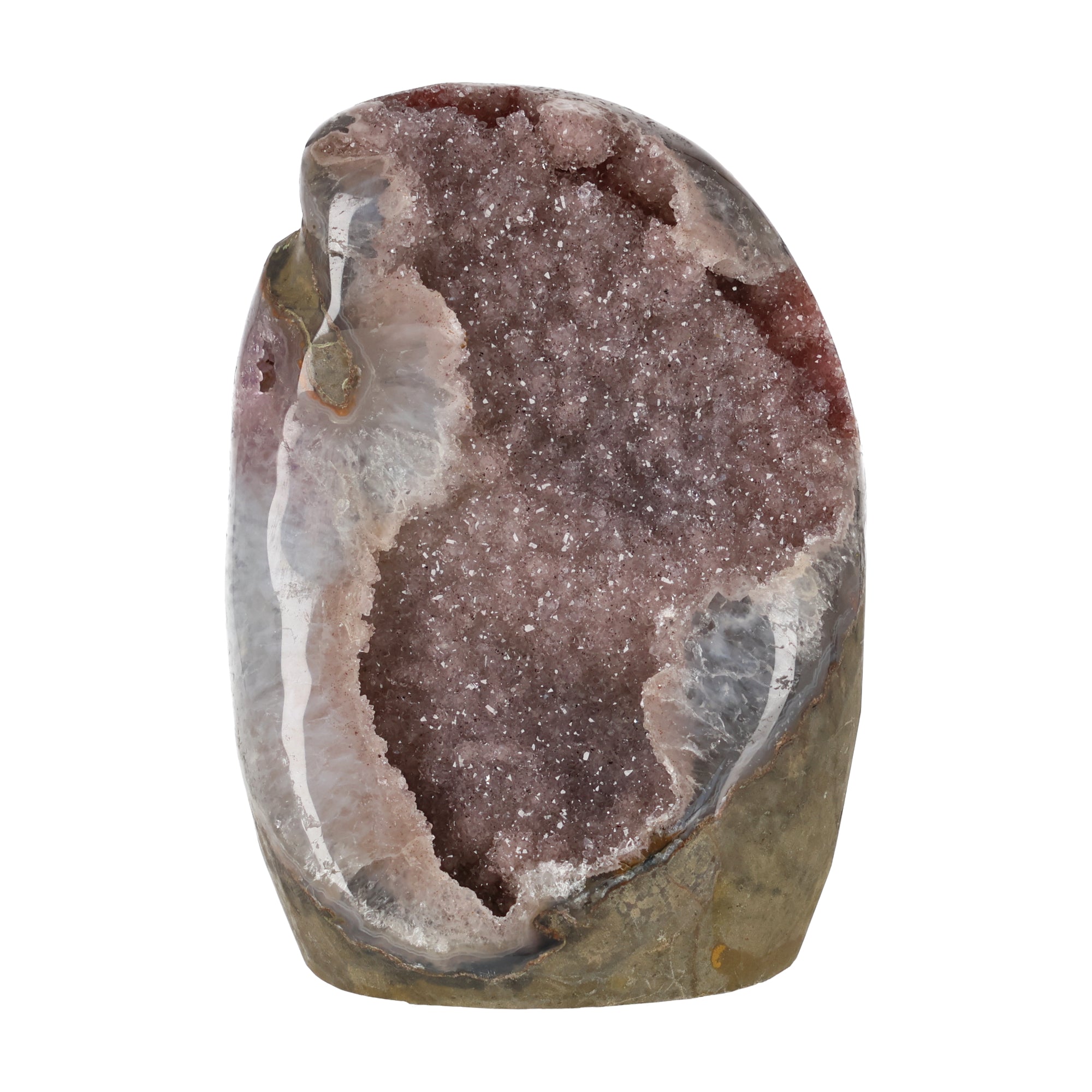 Regenbogen Amethyst aus Uruguay mit violetten Kristallen und natürlicher Farbvariation, hochwertiges Amethyst Unikat