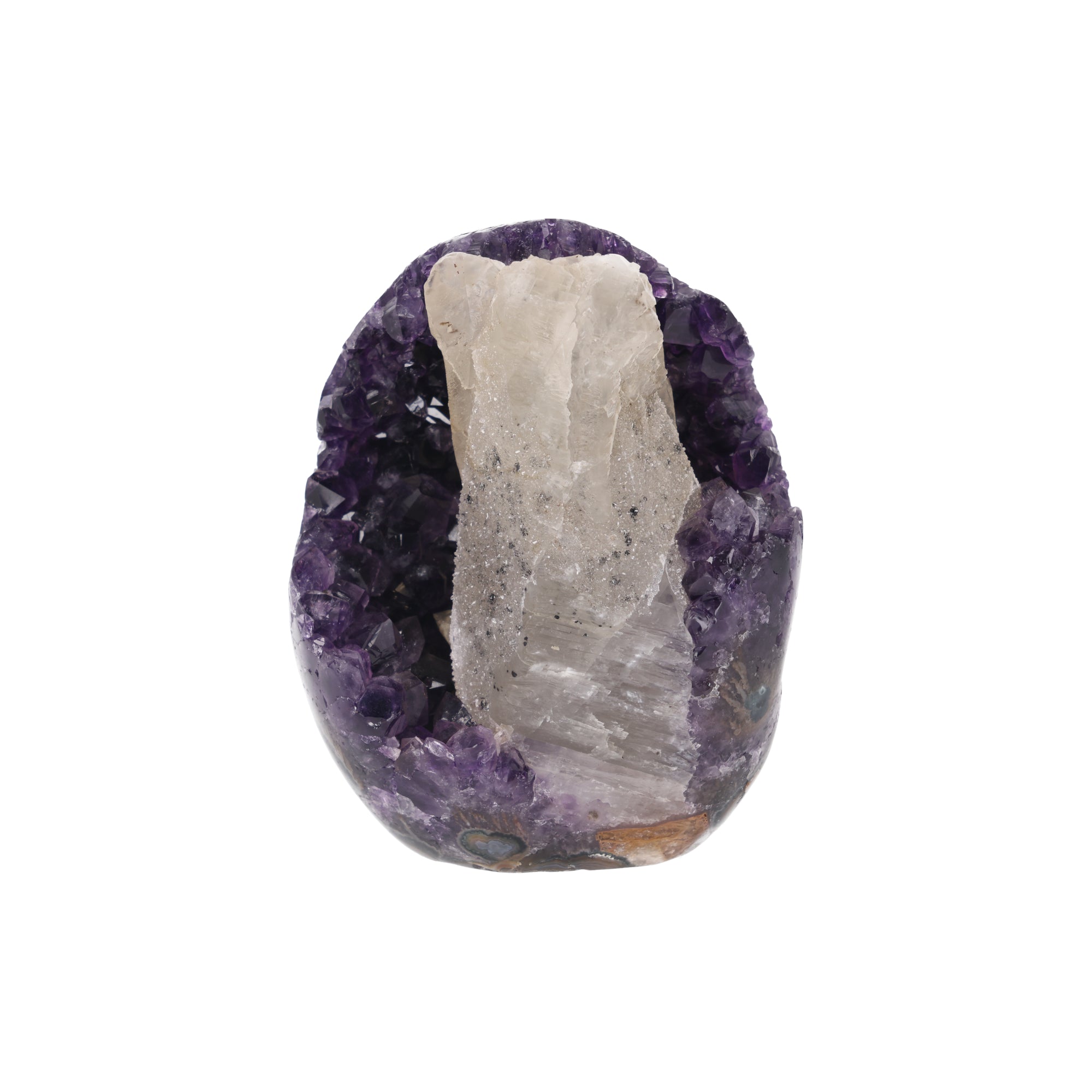 Crystal Veil ✦ Amethyst mit Calcit, Turmalin & Drusy aus Uruguay | 2.154 g (#787)