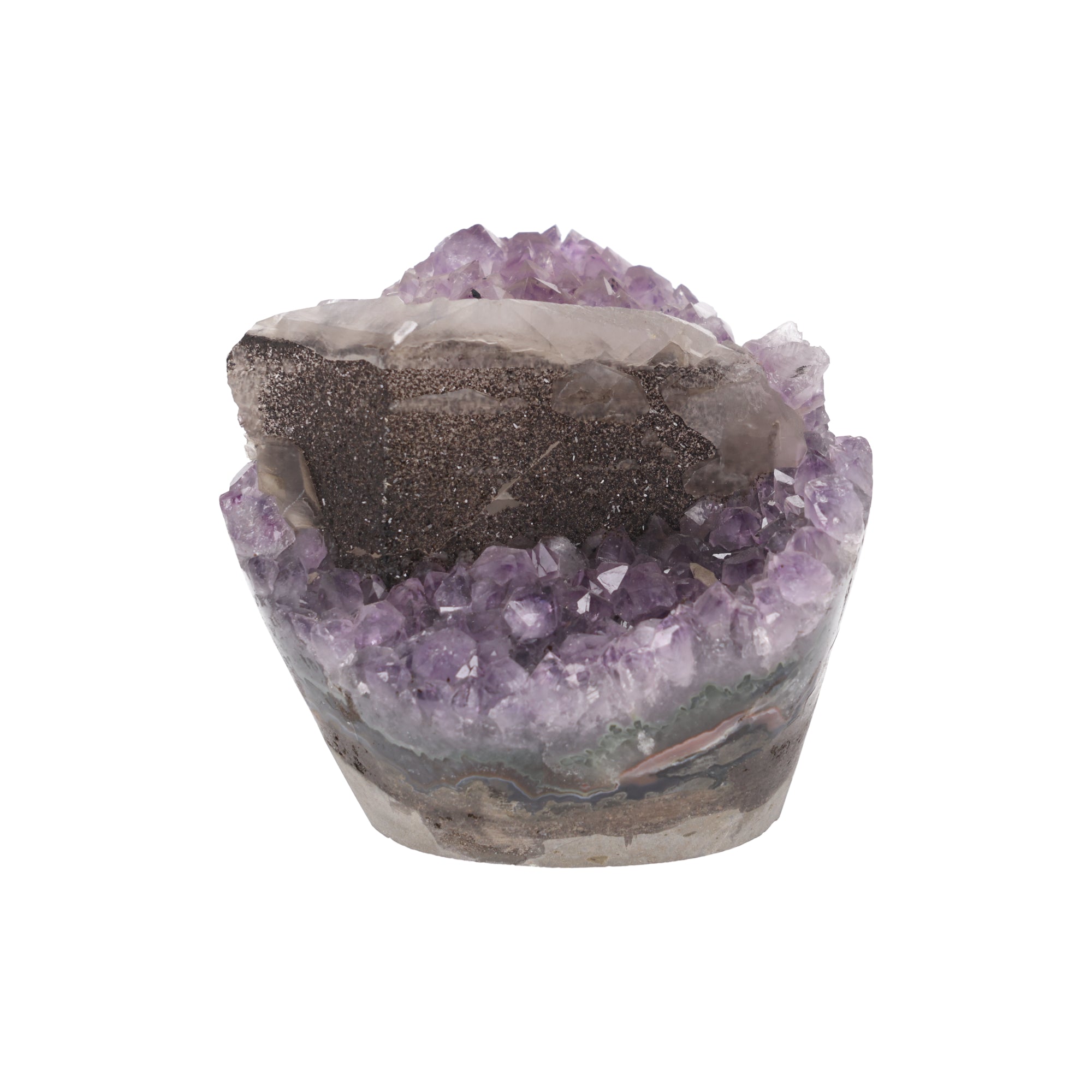 Shadow Crest ✦ Amethyst mit Calcit aus Uruguay | 1.144 g (#815)