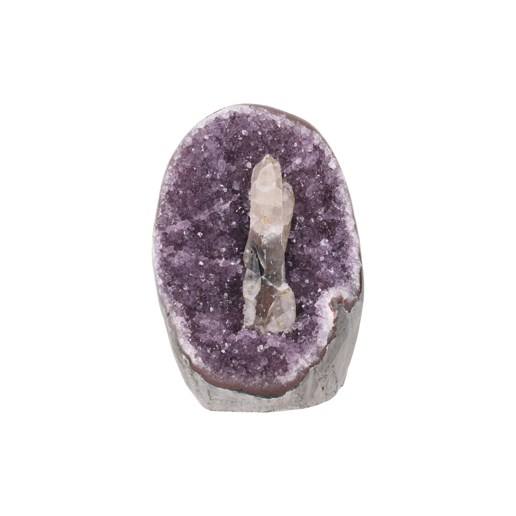Crystal Flame ✦ Amethyst mit Calcit & Turmalin aus Uruguay | 2.775 g   (#800)