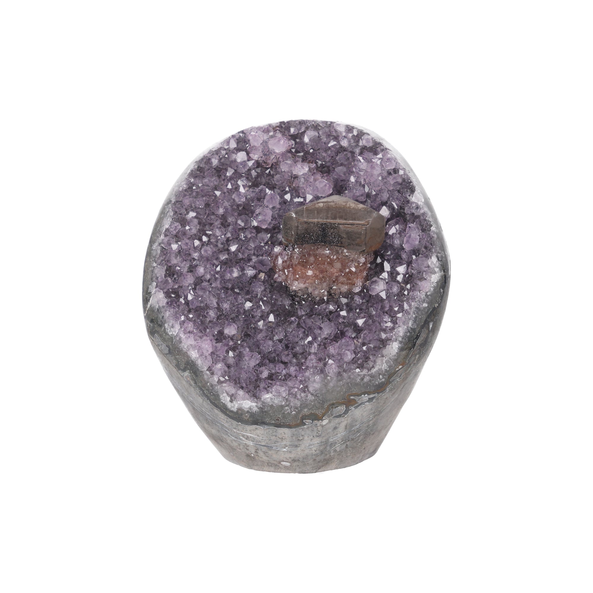 Copper Halo ✦ Amethyst-Druse mit Calcit aus Uruguay | 1.969 g (#879)