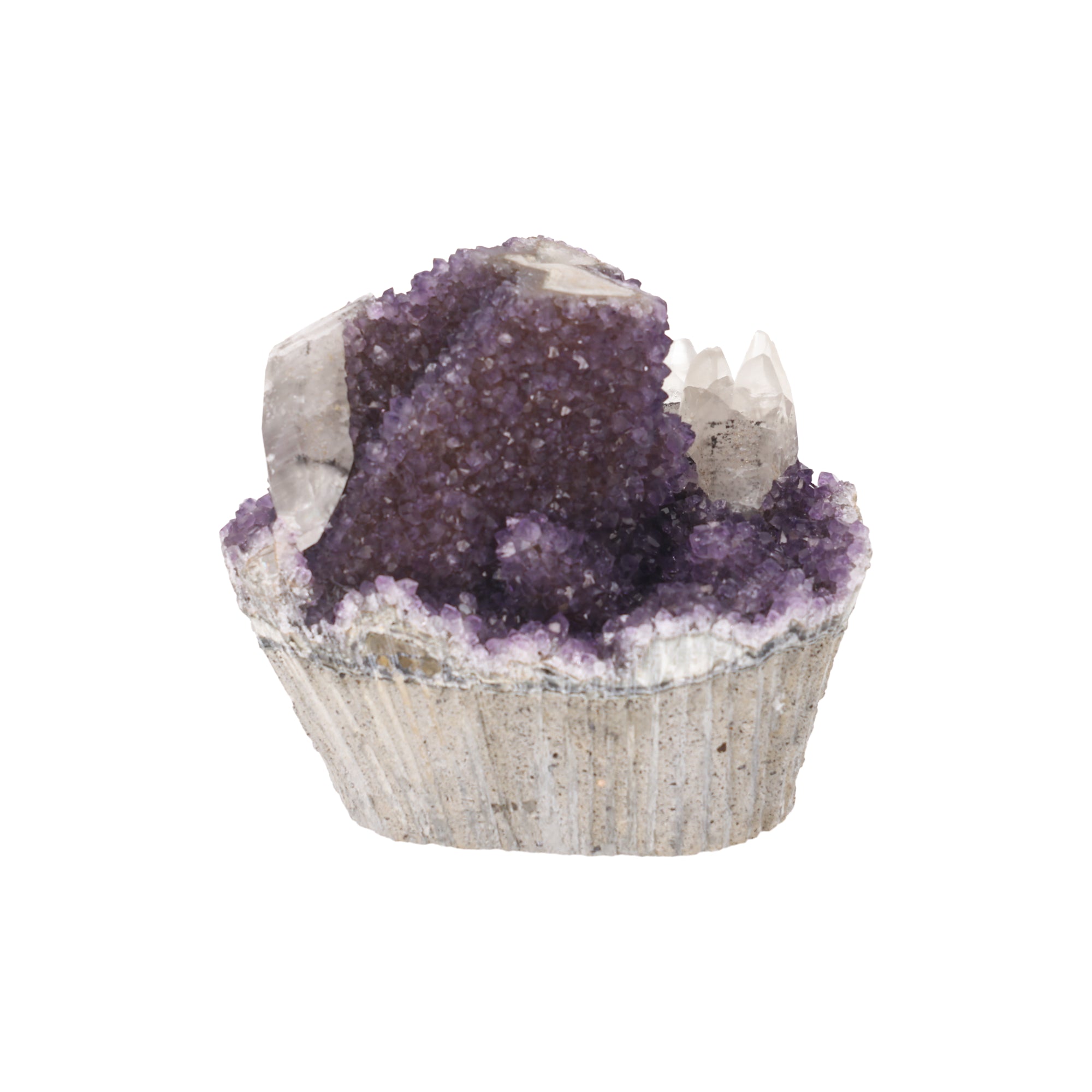 Violet Fortress ✦ Amethyst mit Calcit aus Uruguay | 1.719 g (#802)