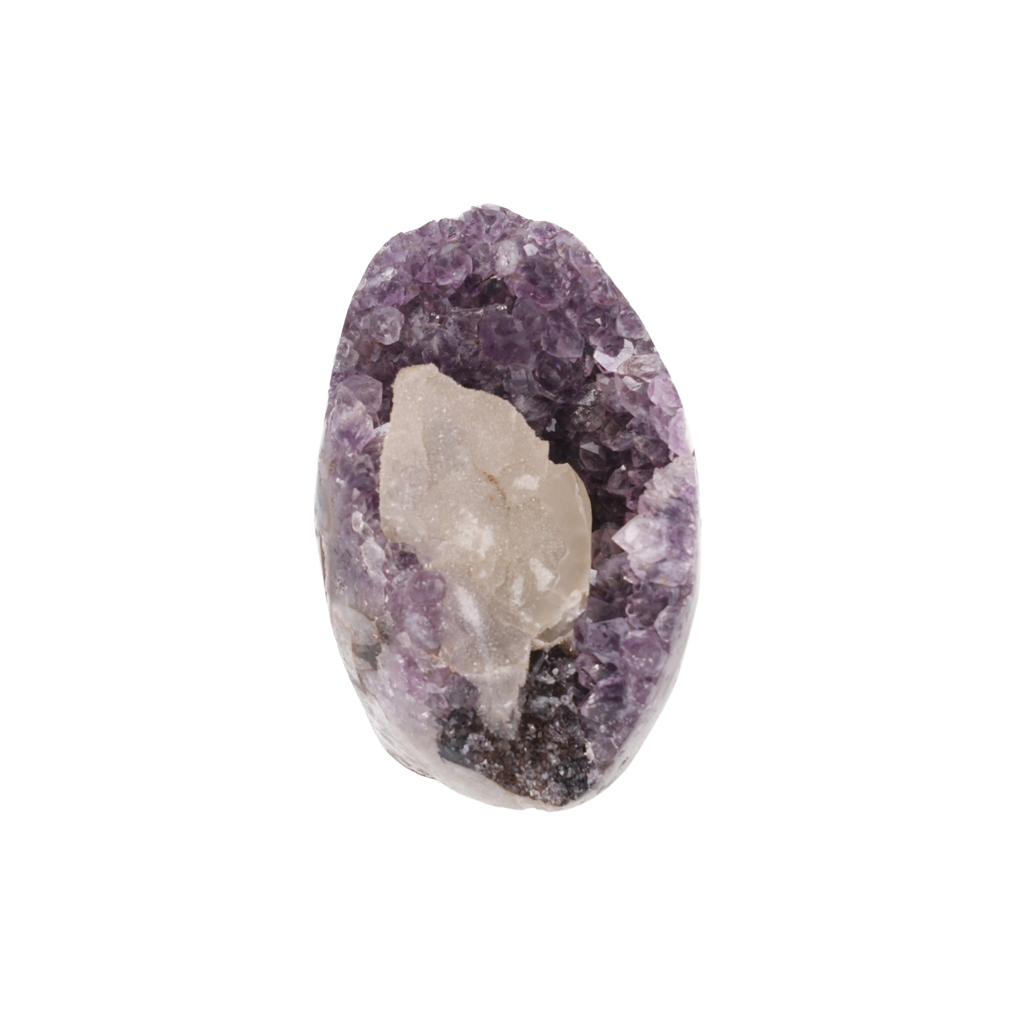Crystal Veil ✦ Amethyst mit Calcit, Turmalin & Drusy aus Uruguay | 1.577  (#816)