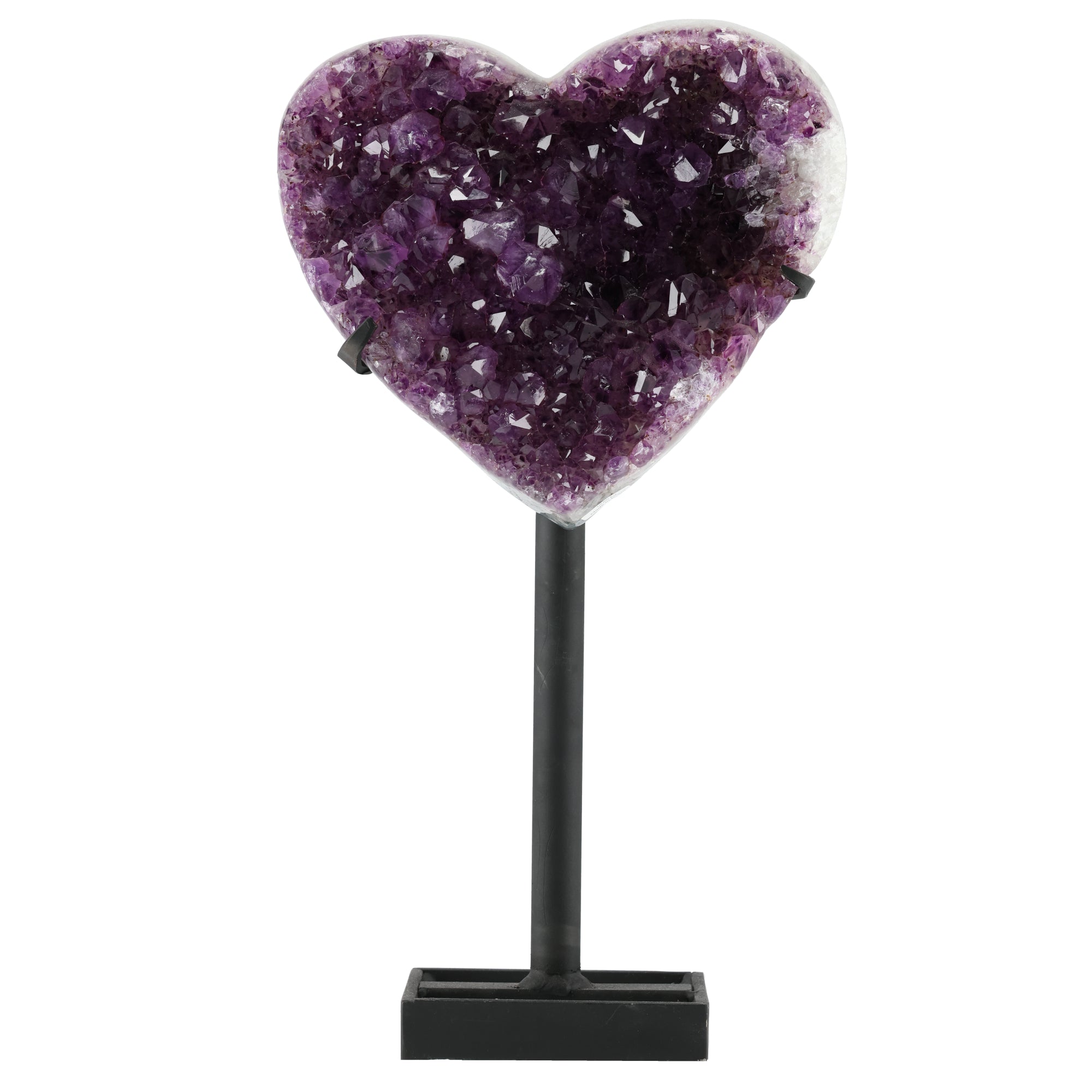 Amethyst Herz Groß auf Metallständer