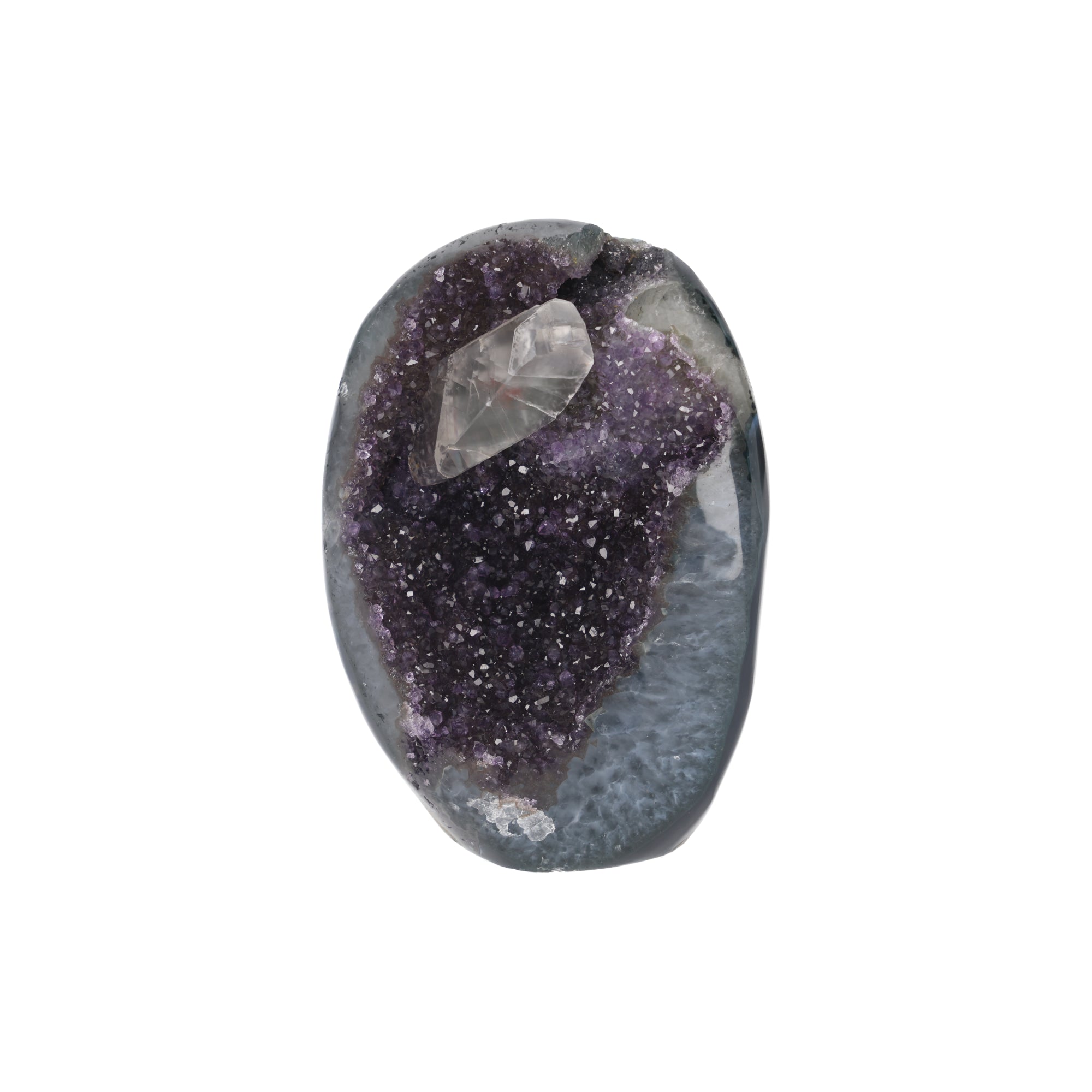 Violet Glacier ✦ Amethyst-Druse mit Calcit aus Uruguay | 1.022 g (#856)