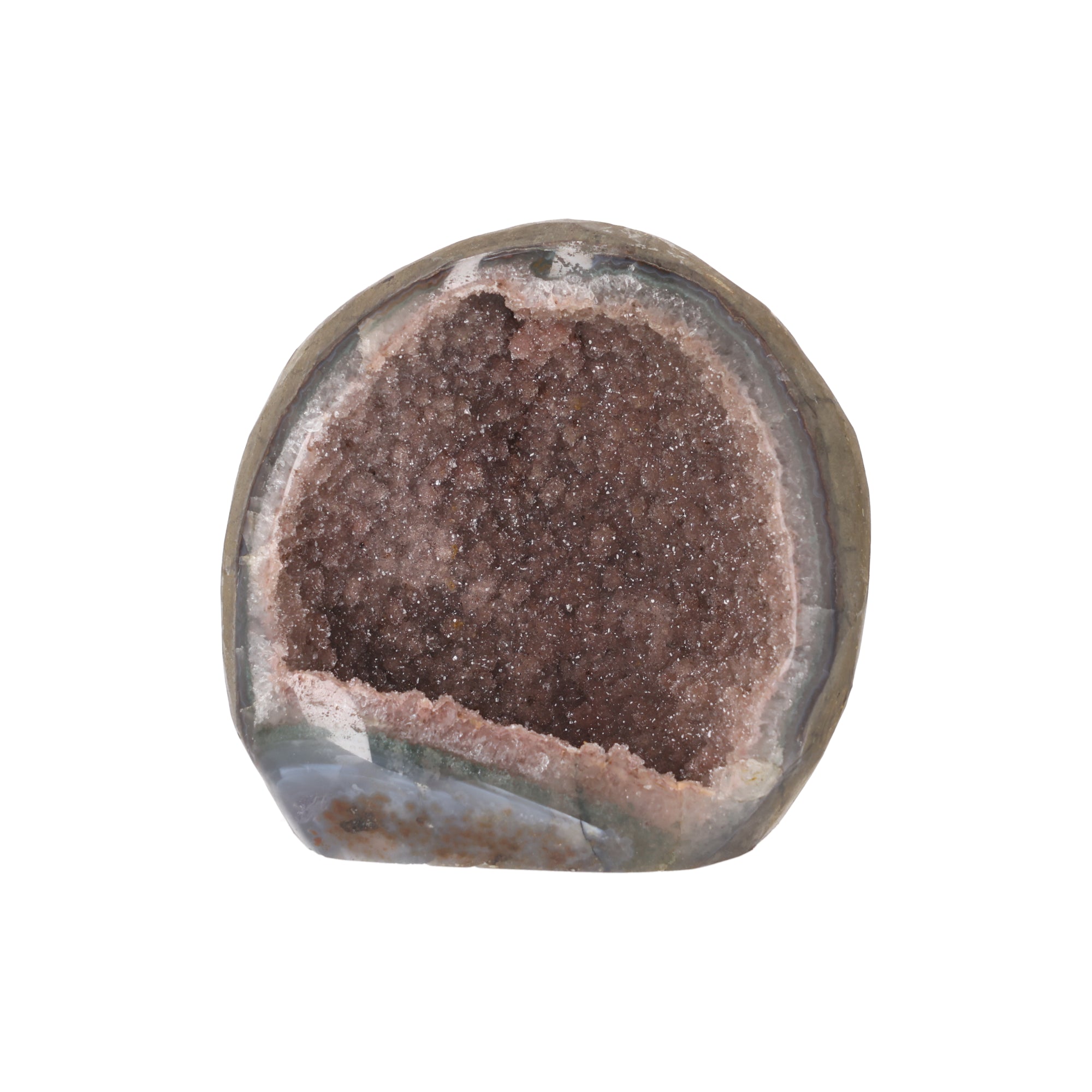 Cocoa Aura ✦ Natürliche Drusen-Geode in warmen Braun- und Rosétönen | 1729 g (#849)