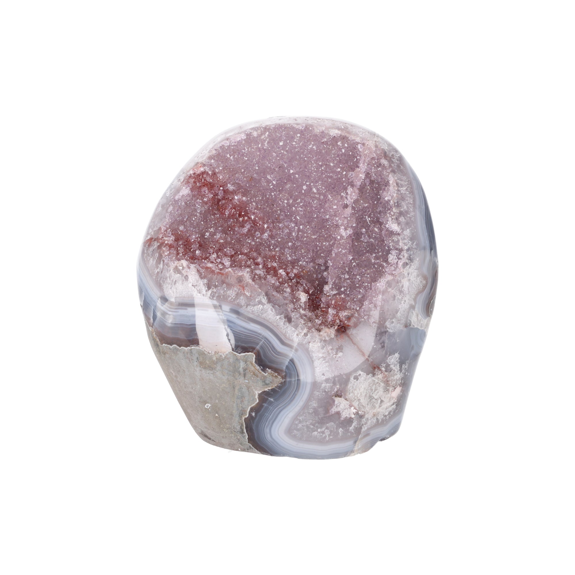 Rose Canyon ✦ Amethyst-Druse mit Achatbänderung aus Uruguay | 1.608 g  (#860)