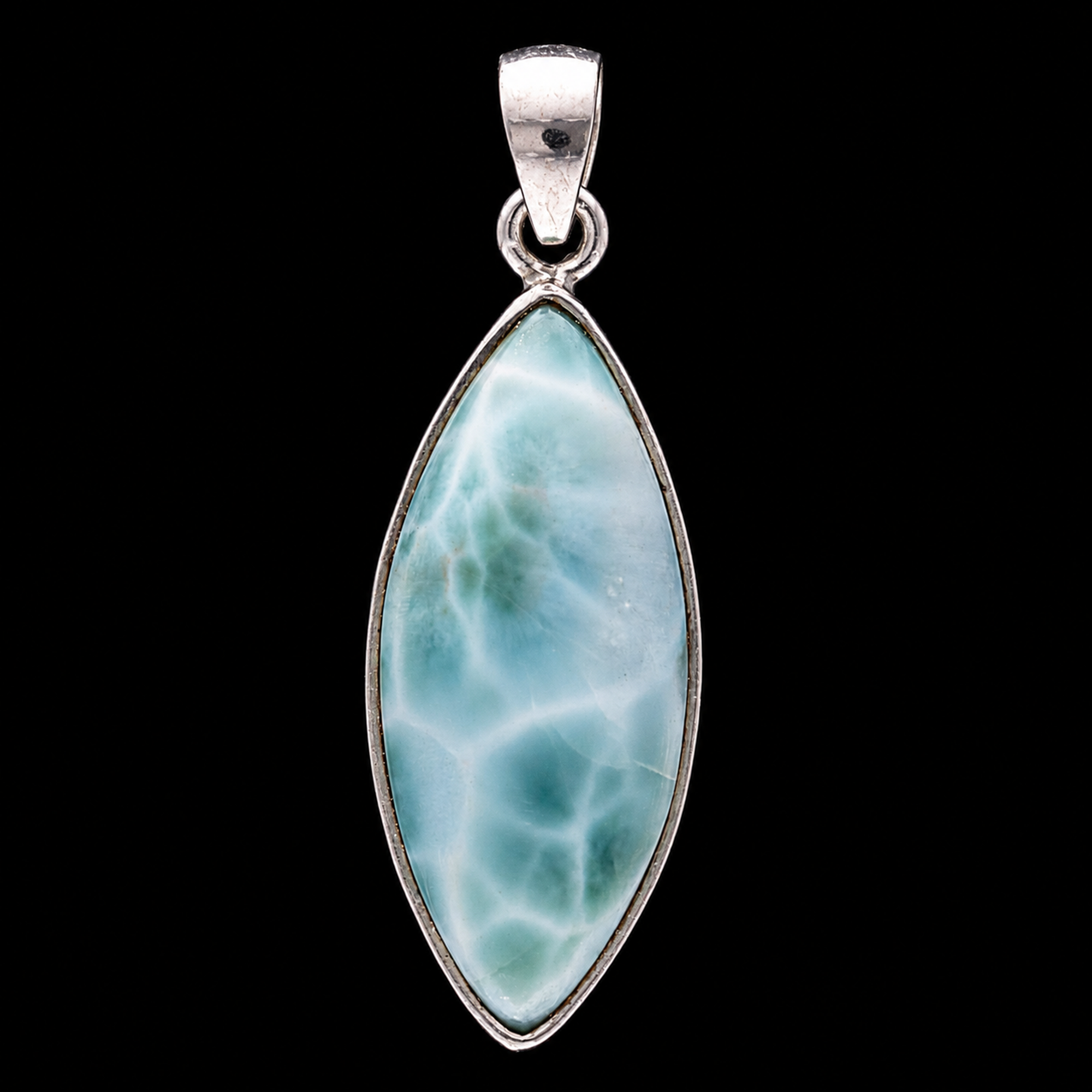 Handgefertigte Larimar Anhänger aus 925 Sterling Silber| Unikat aus der Dominikanischen Republik (#738)