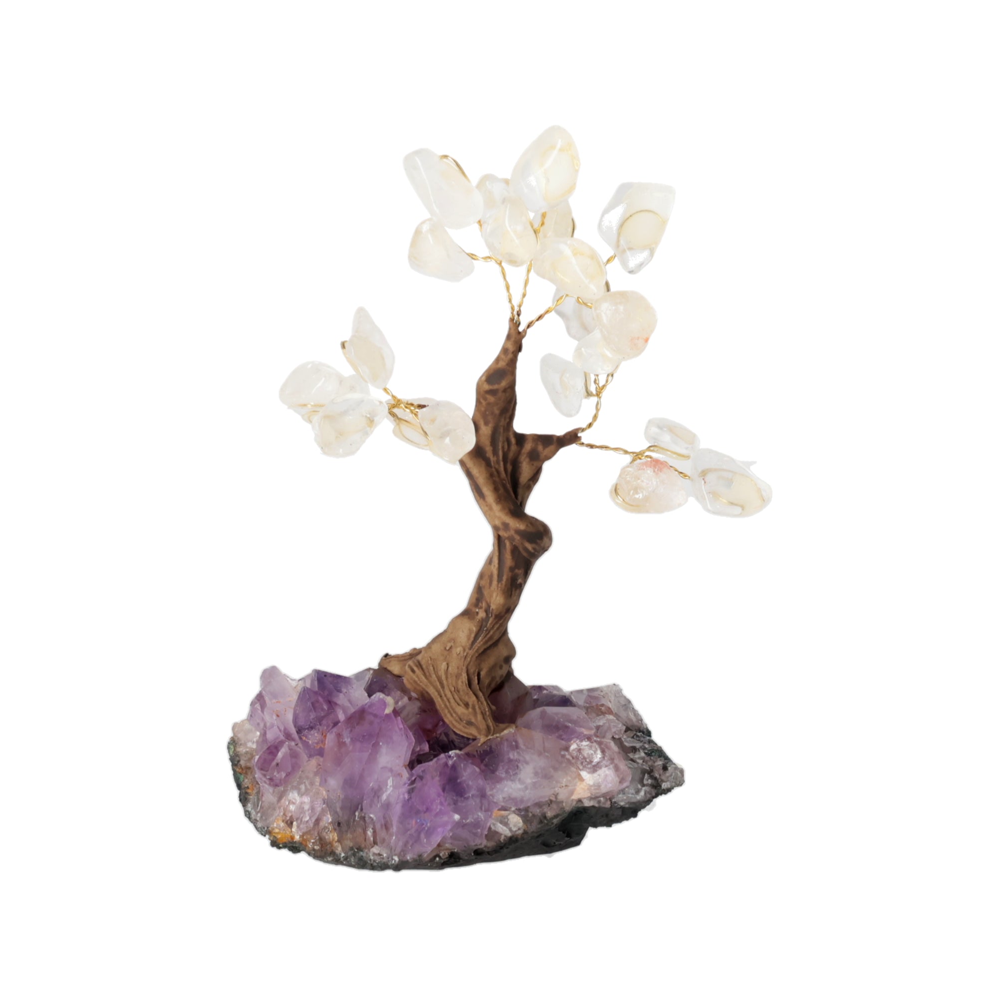 Mini Lebensbaum auf Amethyst/Bergkristall (#376)