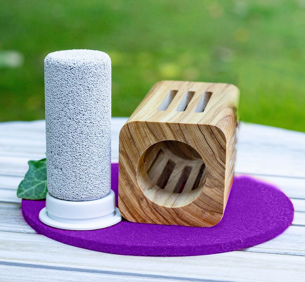 Olivenholz Diffusor mit Bimsstein-Verdufter eckig