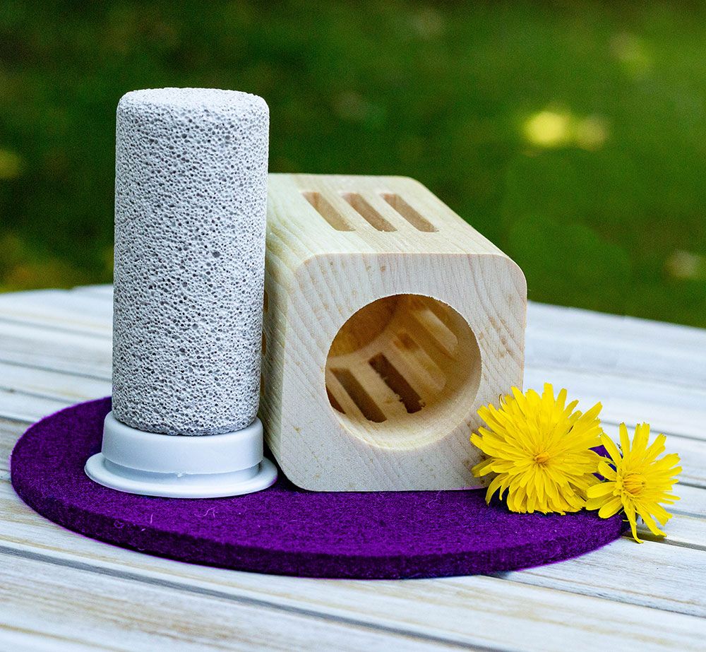 Zirbenholz Diffusor mit Bimsstein-Verdufter eckig