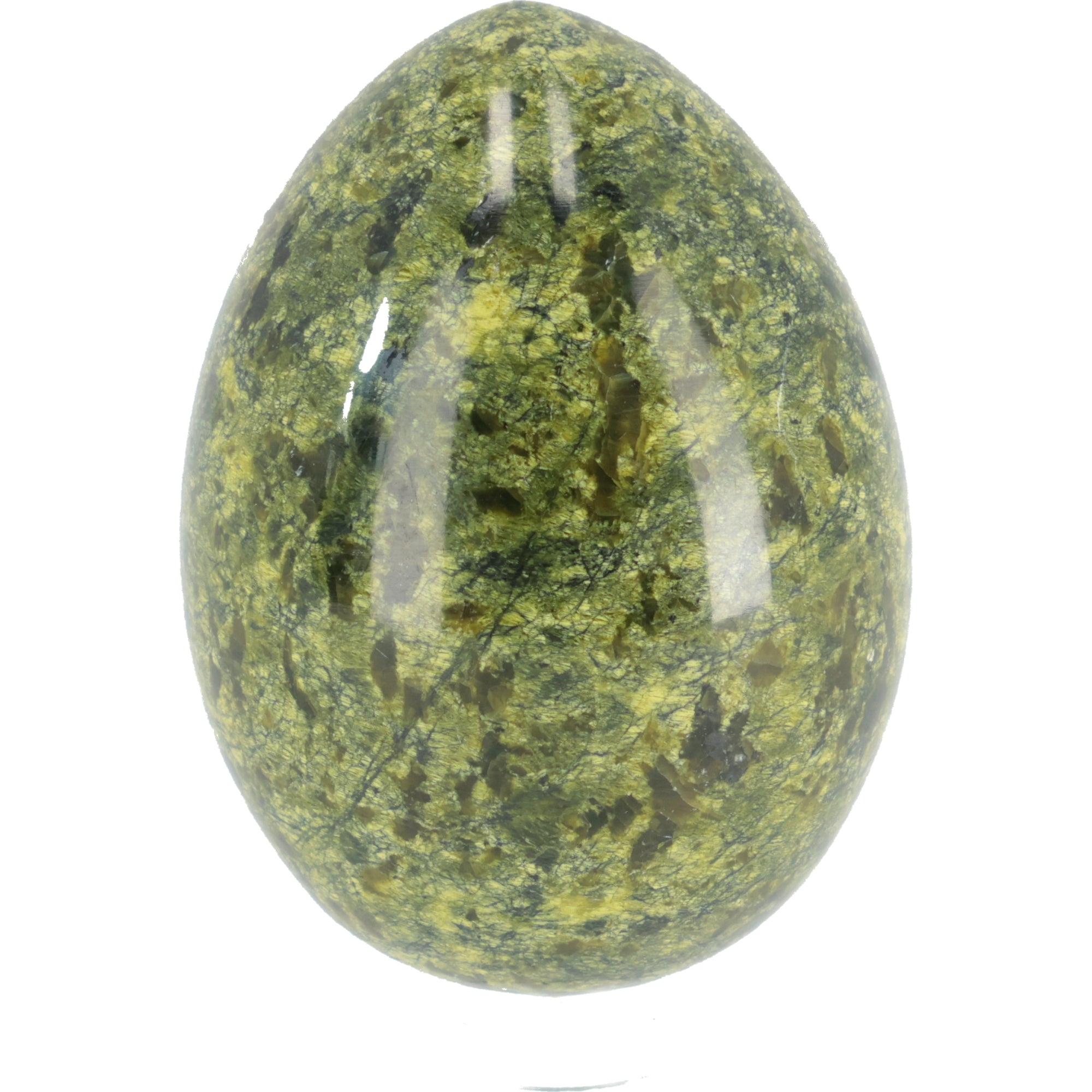 Serpentin Ei – Poliertes Sammlerstück aus Naturstein mit einzigartiger grüner Maserung  190g (#712)