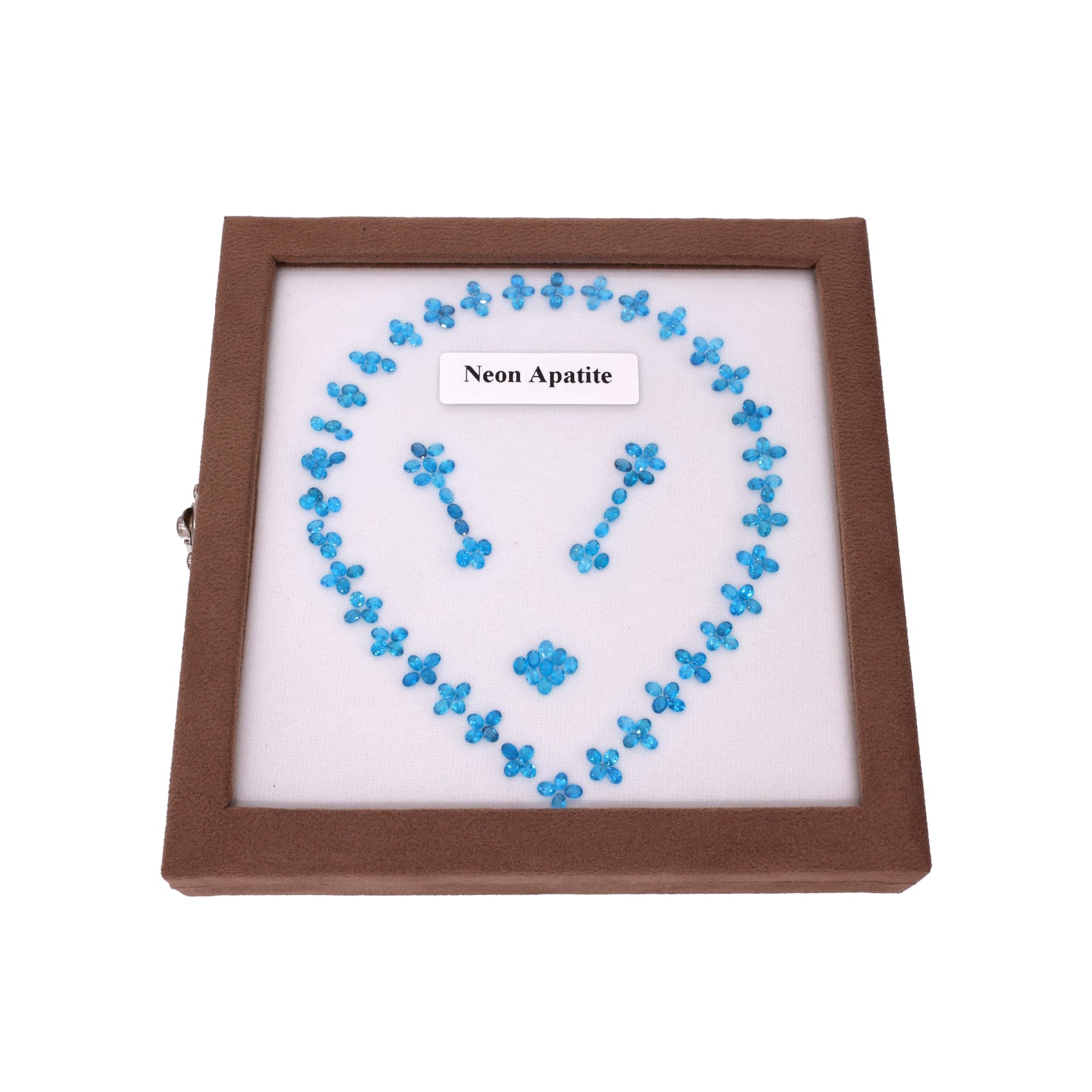 25.335 ct Neon Apatite Set - 176 Oval Cut Gemstones - Electrifying Blue