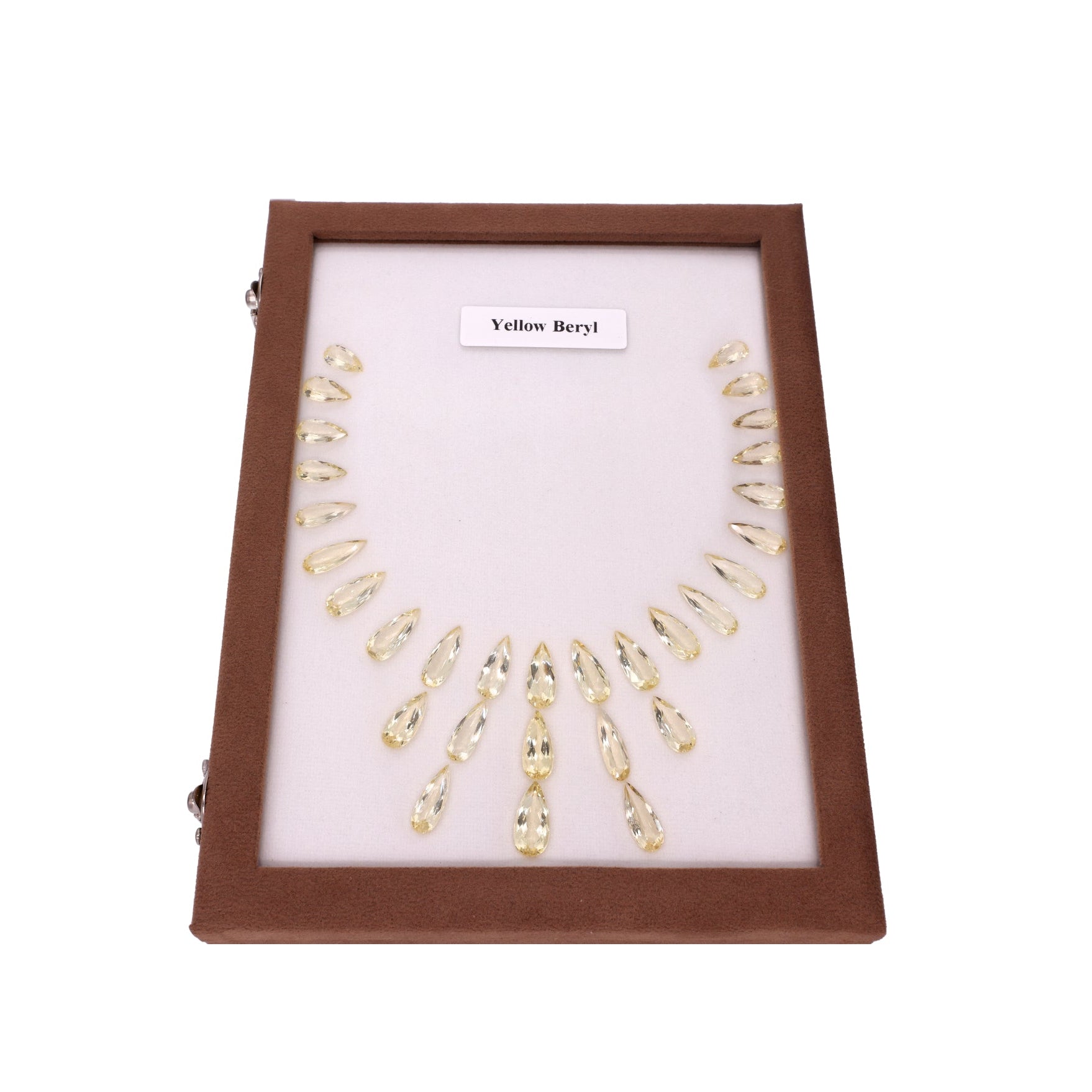 77.83 ct Yellow Beryl Set - 30 Gemstones in Elegant Teardrop Shape in Golden Yellow
