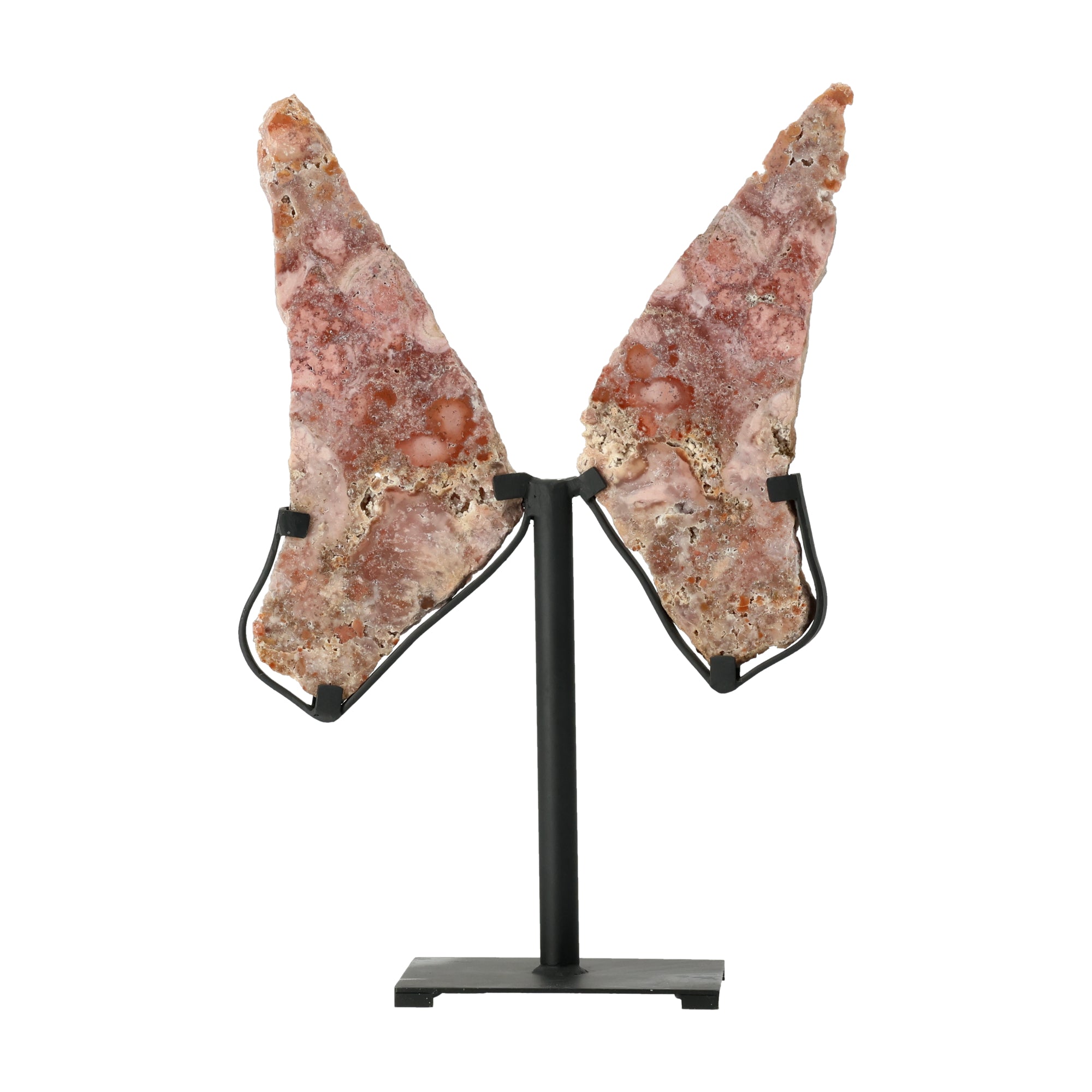 Pink Amethyst Flügel mit Jasper