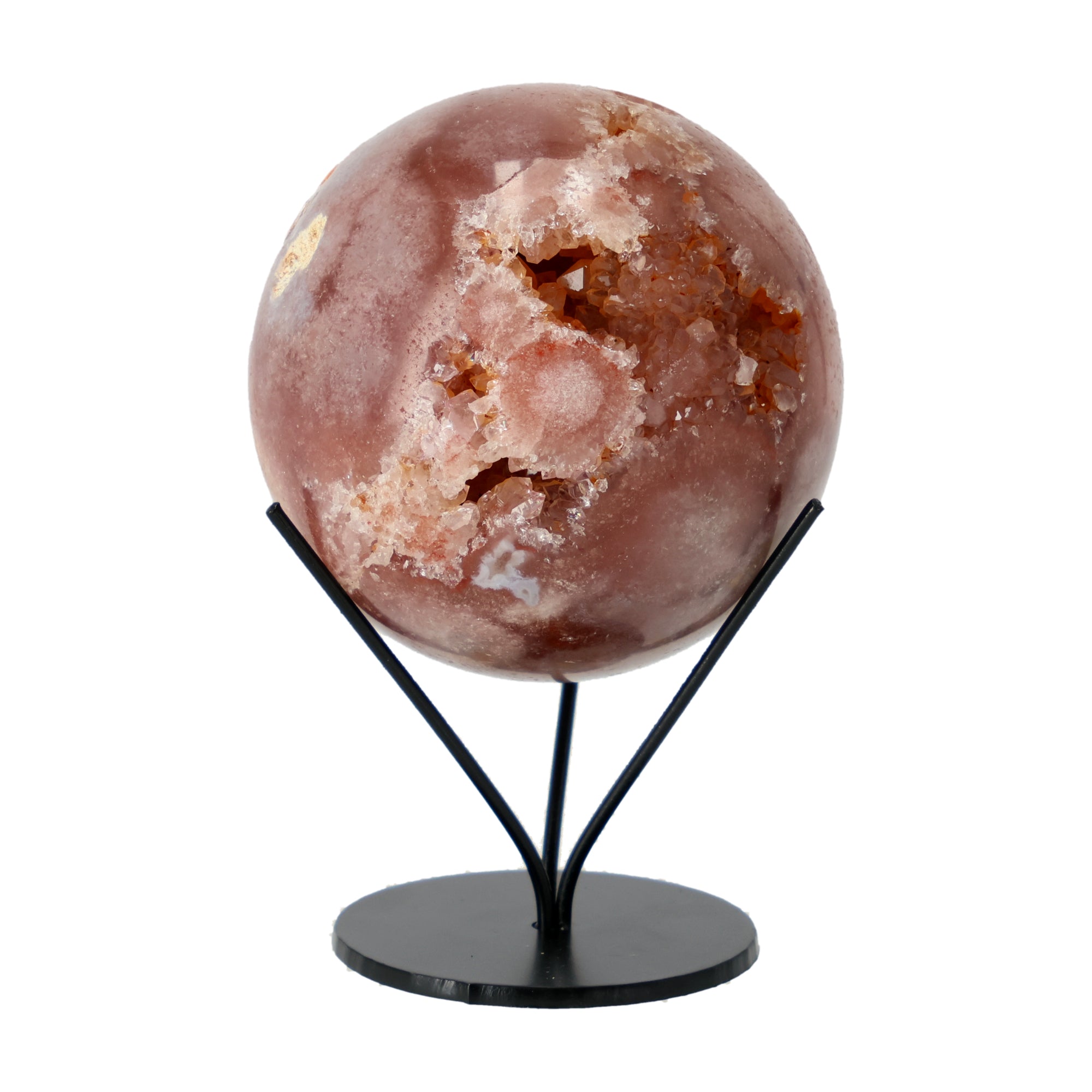 Pink Amethyst Sphere - Red Ember