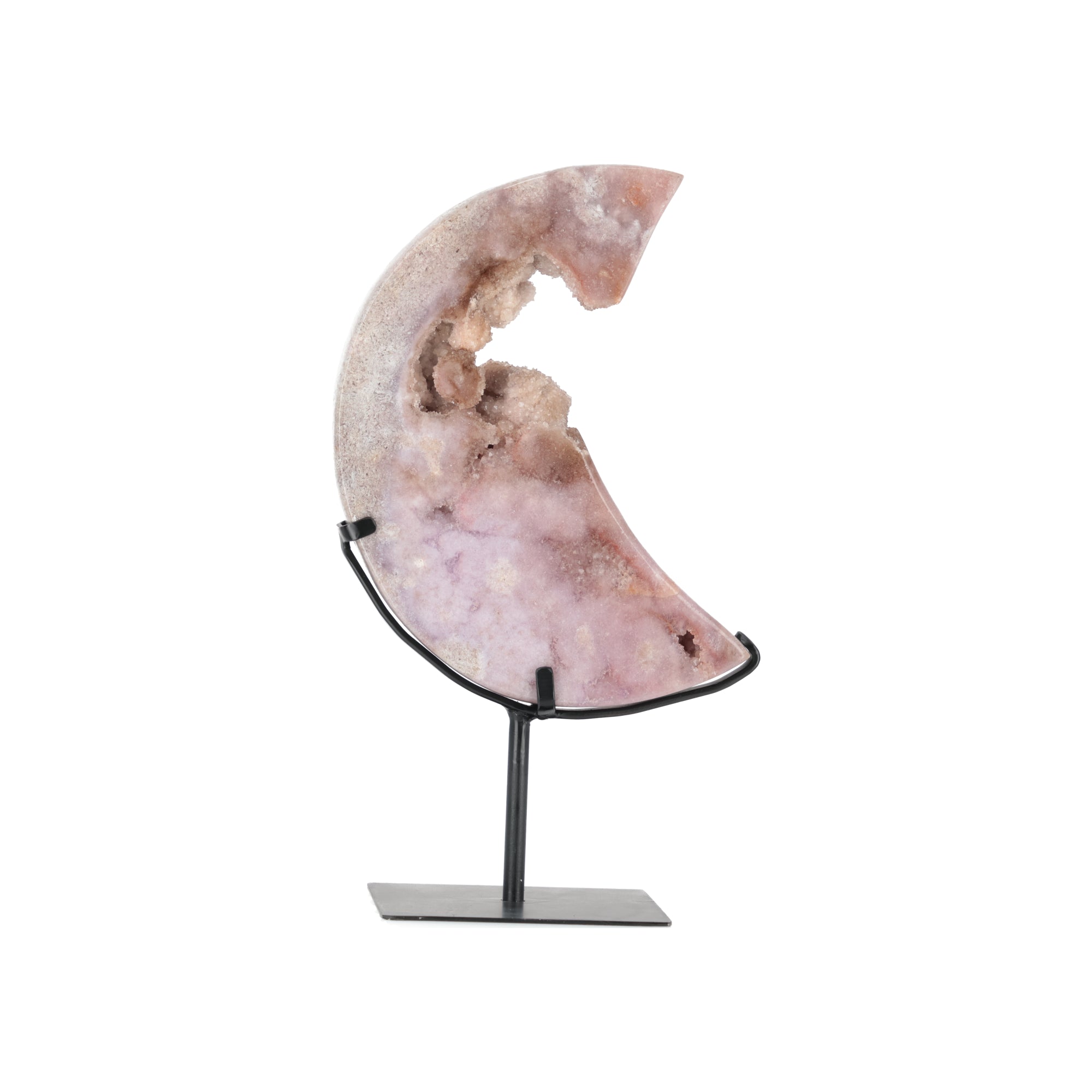 Blush Eclipse - Pink Amethyst Halbmond - 4,12 Kg aus Brasilien auf Ständer (#559)