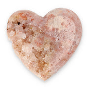 Pink Amethyst Herz Brasilien poliert offene Kristallstrukturen rosa beige