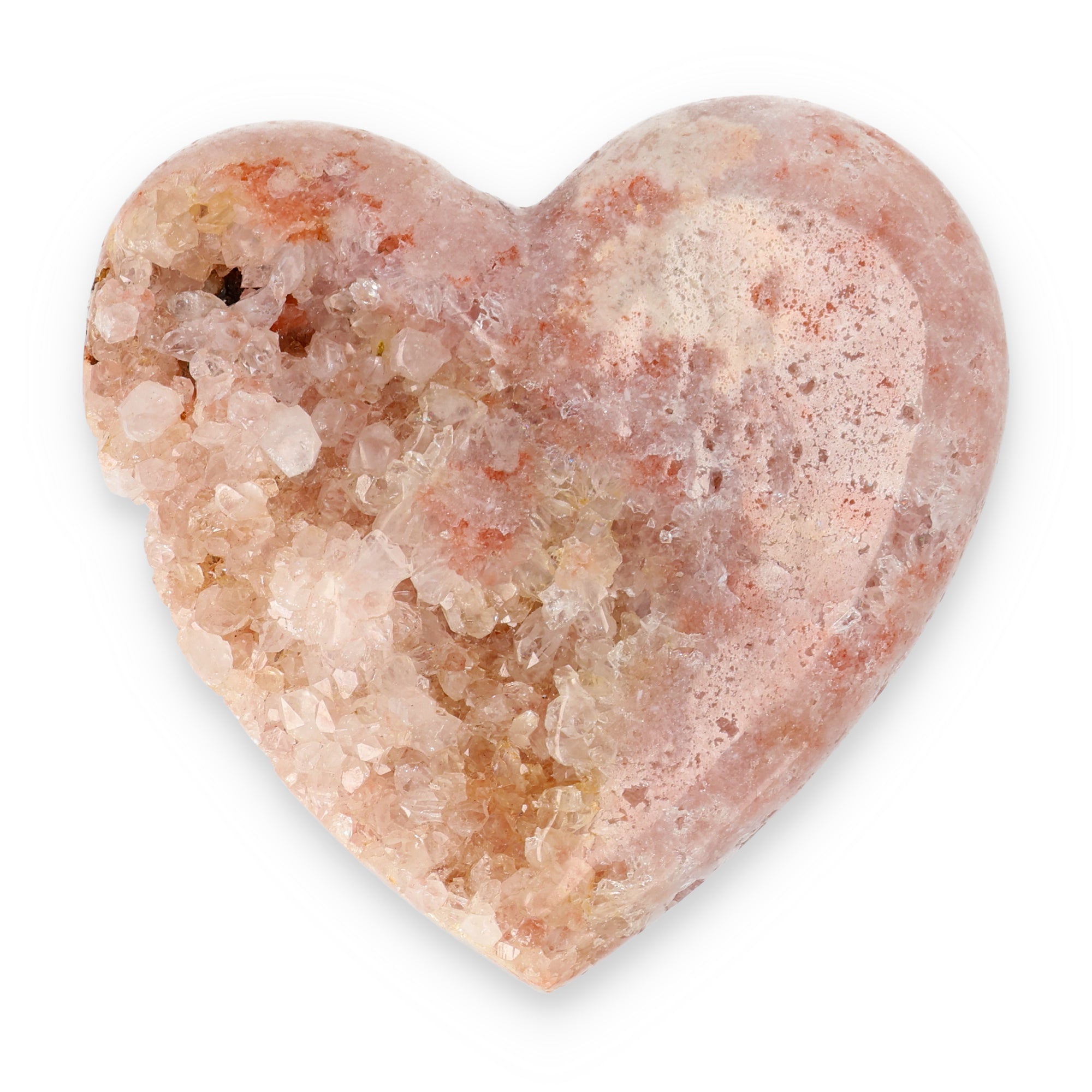 Pink Amethyst Herz Brasilien poliert offene Kristallstrukturen rosa beige