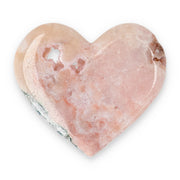 Pink Amethyst Herz Brasilien poliert offene Kristallstrukturen rosa beige