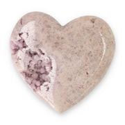 Pink Amethyst Herz Brasilien poliert offene Kristallstrukturen rosa beige