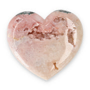 Pink Amethyst Herz Brasilien poliert offene Kristallstrukturen rosa beige