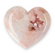 Pink Amethyst Herz Brasilien poliert offene Kristallstrukturen rosa beige