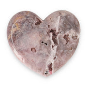 Pink Amethyst Herz Brasilien poliert offene Kristallstrukturen rosa beige