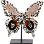 Achat Schmetterling auf Metallständer (#375)