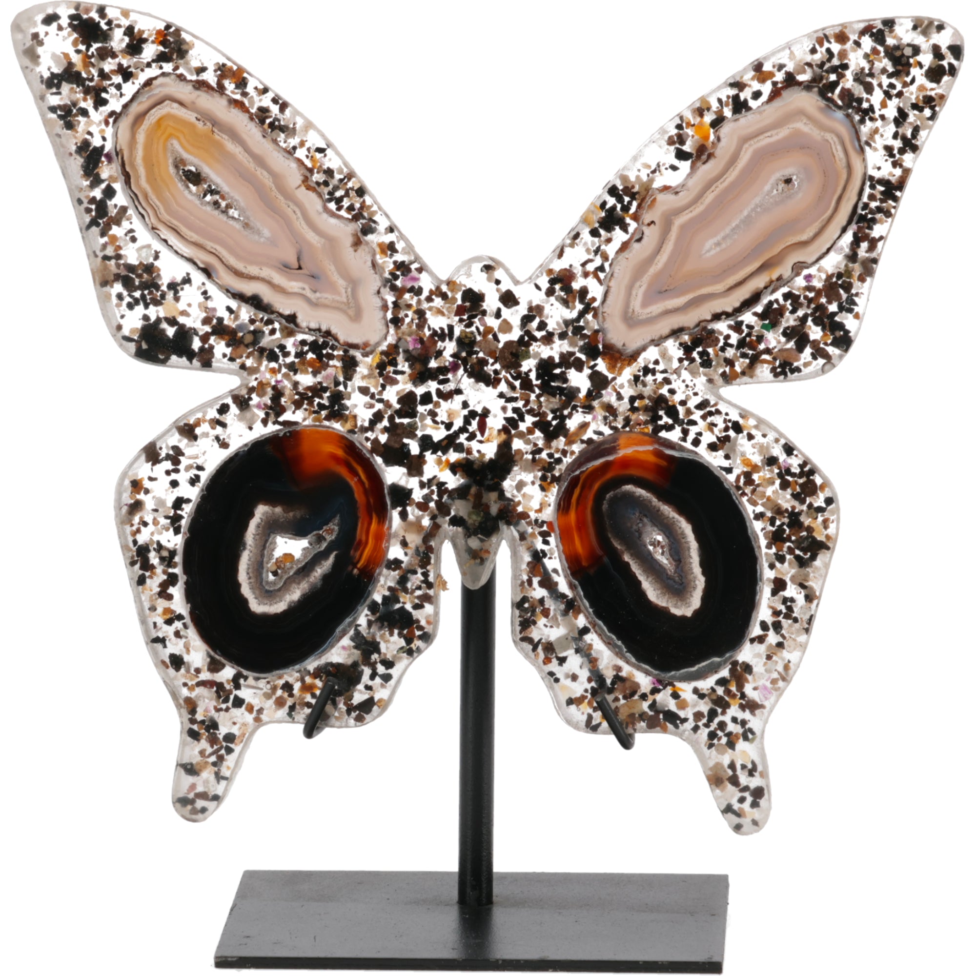 Achat Schmetterling auf Metallständer (#375)