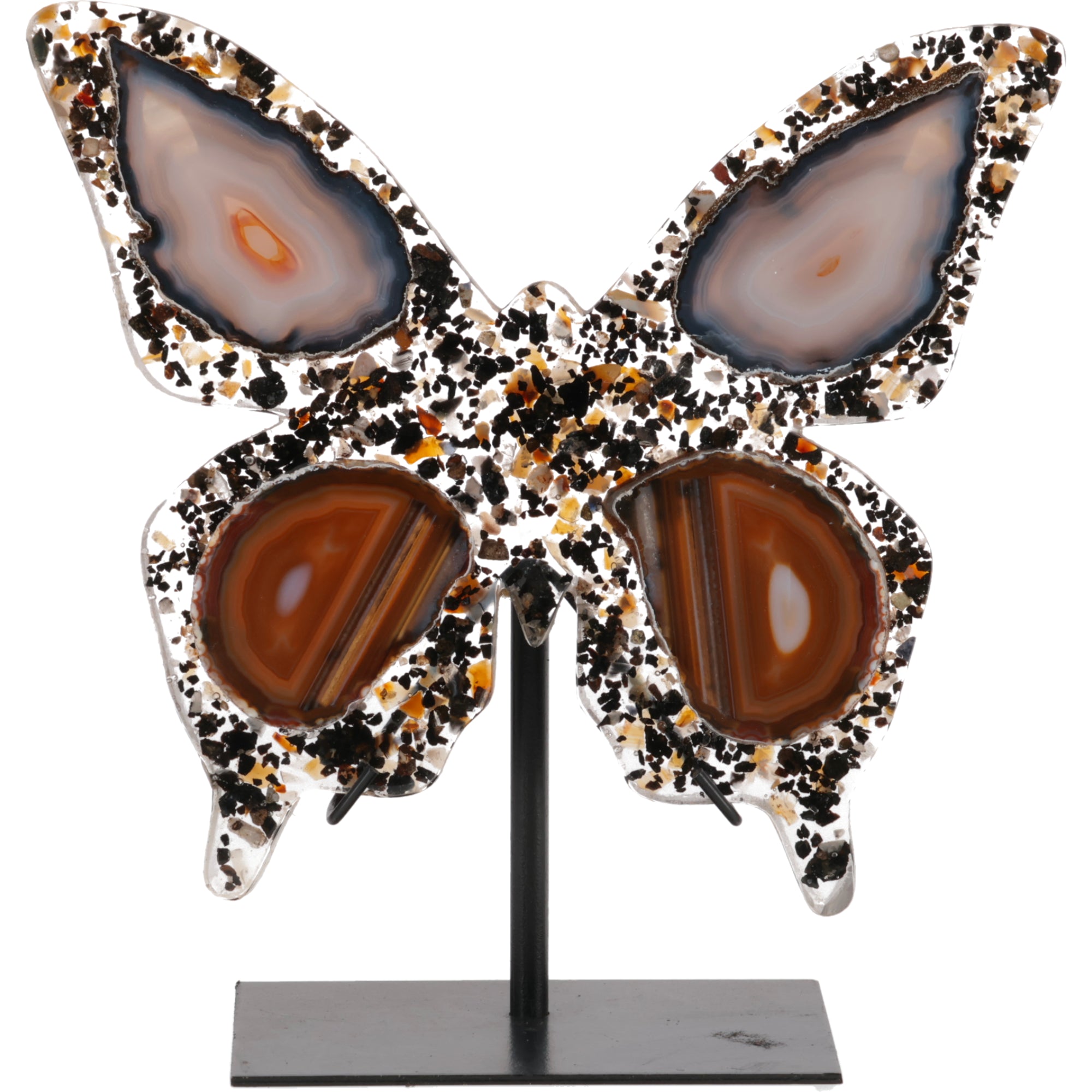 Achat Schmetterling auf Metallständer (#375)
