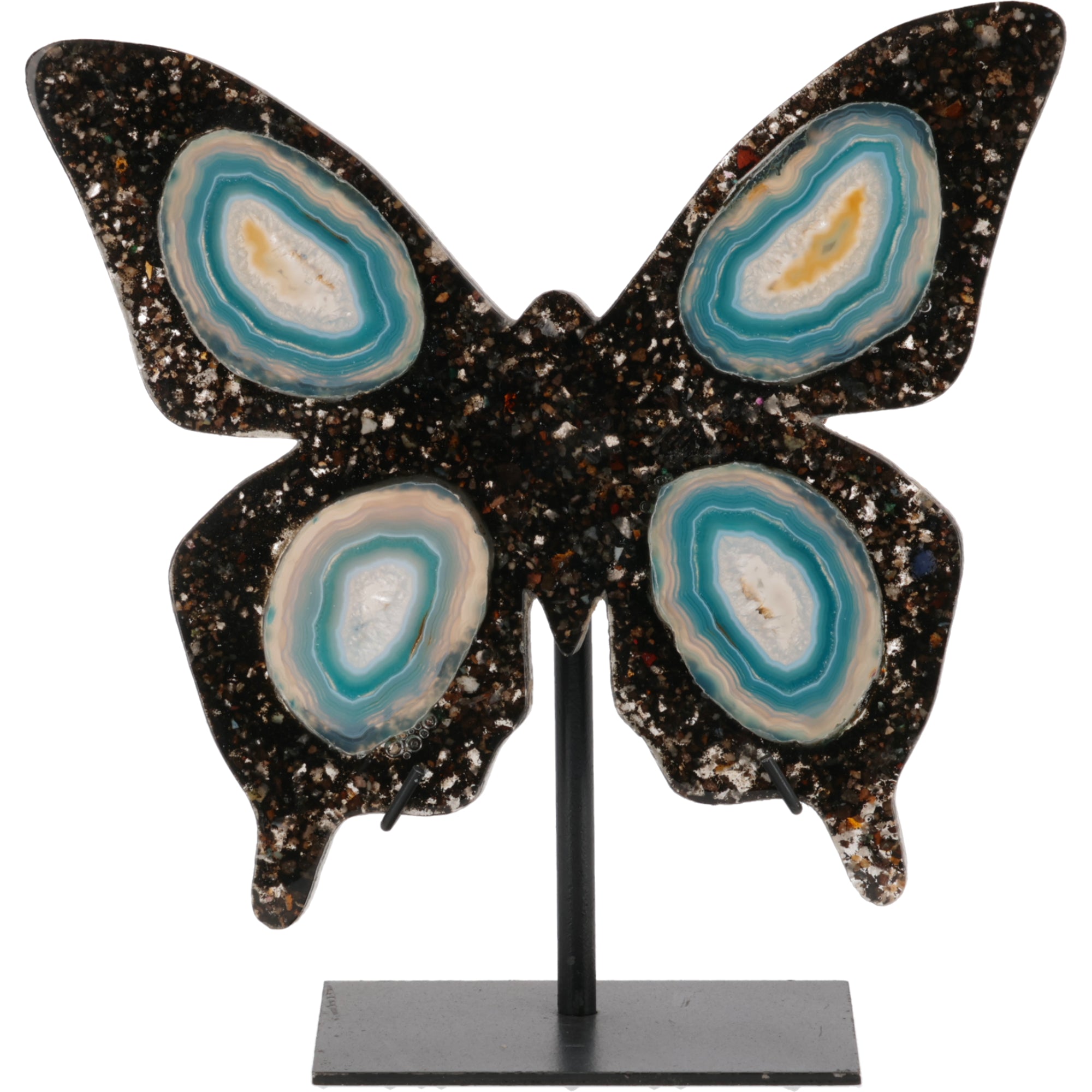 Achat Schmetterling auf Metallständer (#375)