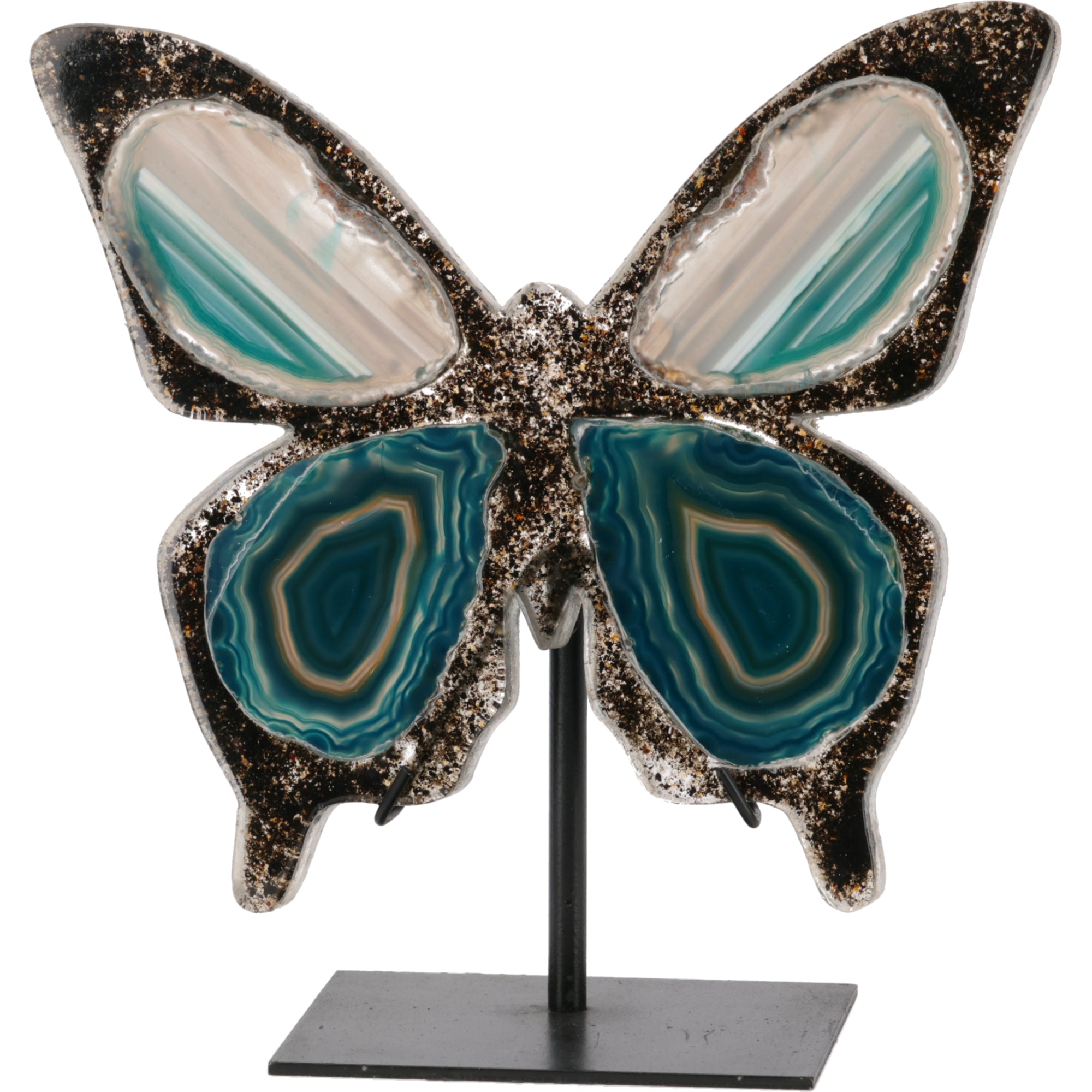 Achat Schmetterling auf Metallständer (#375)
