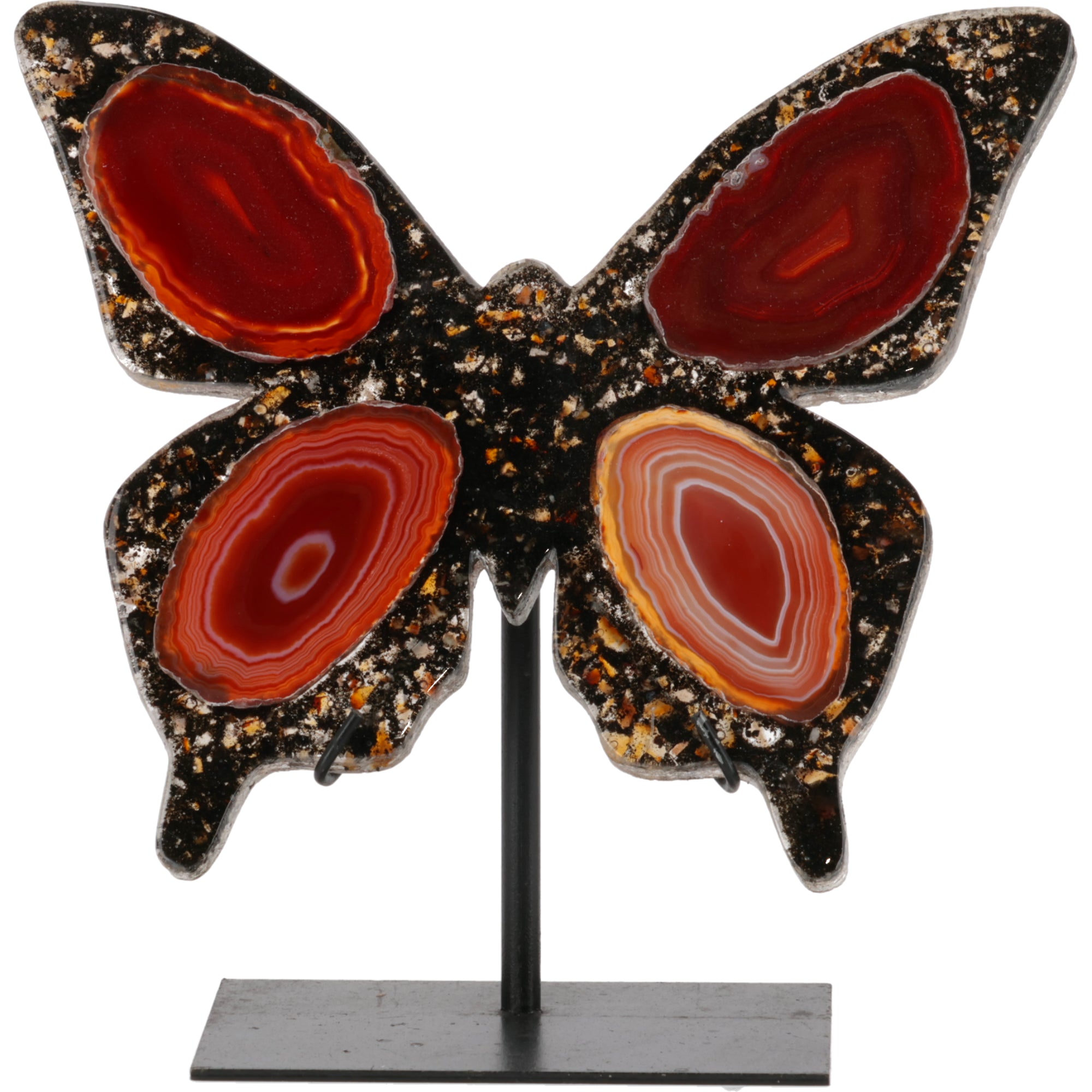 Achat Schmetterling auf Metallständer (#375)