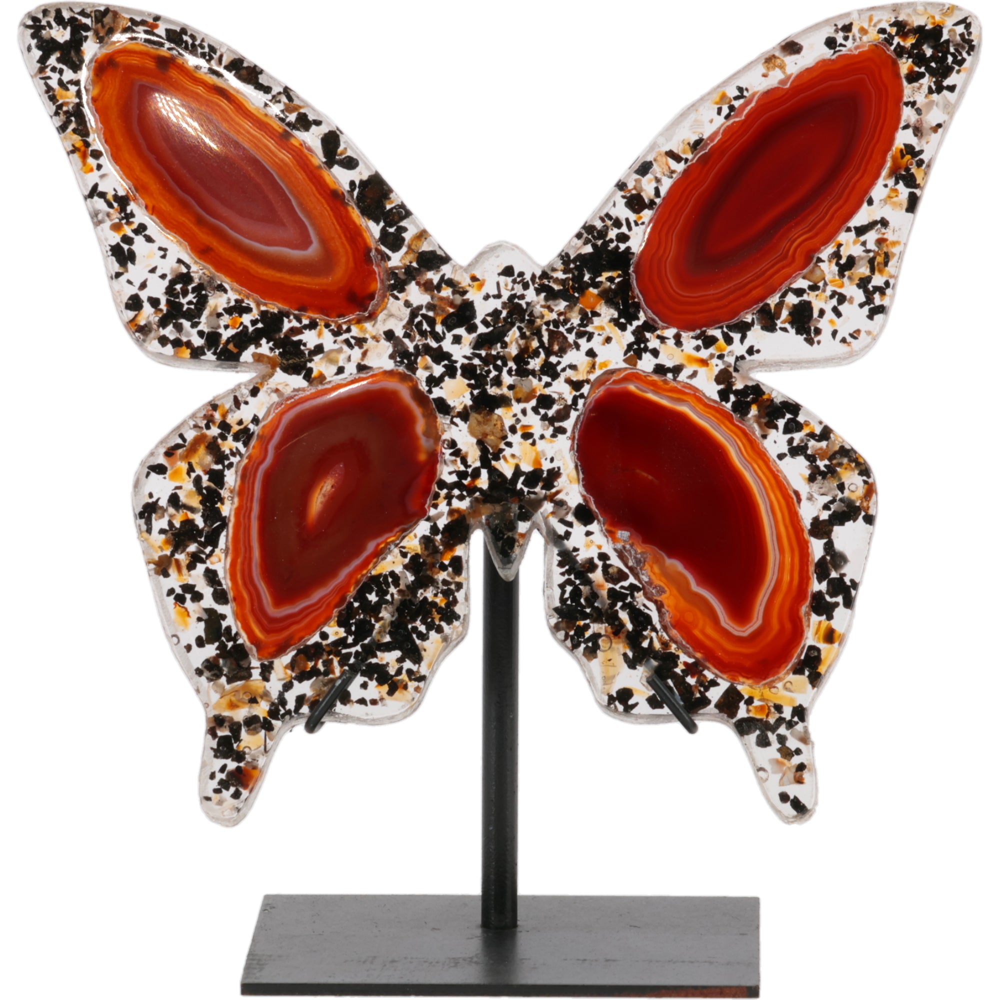 Achat Schmetterling auf Metallständer (#375)