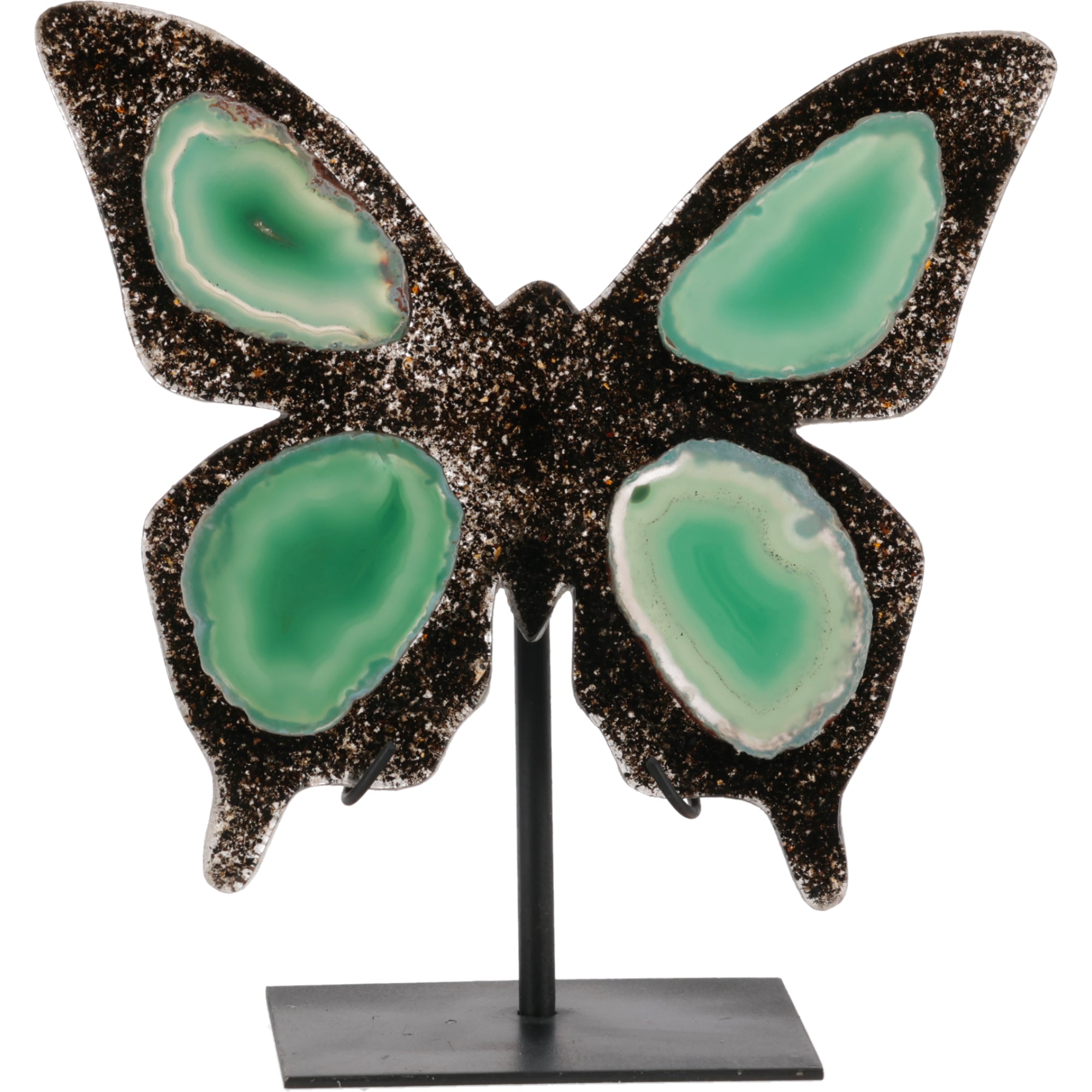 Achat Schmetterling auf Metallständer (#375)