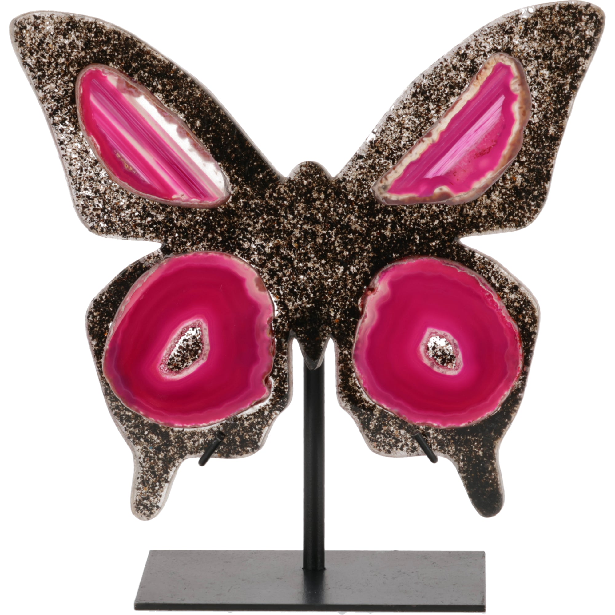 Achat Schmetterling auf Metallständer (#375)