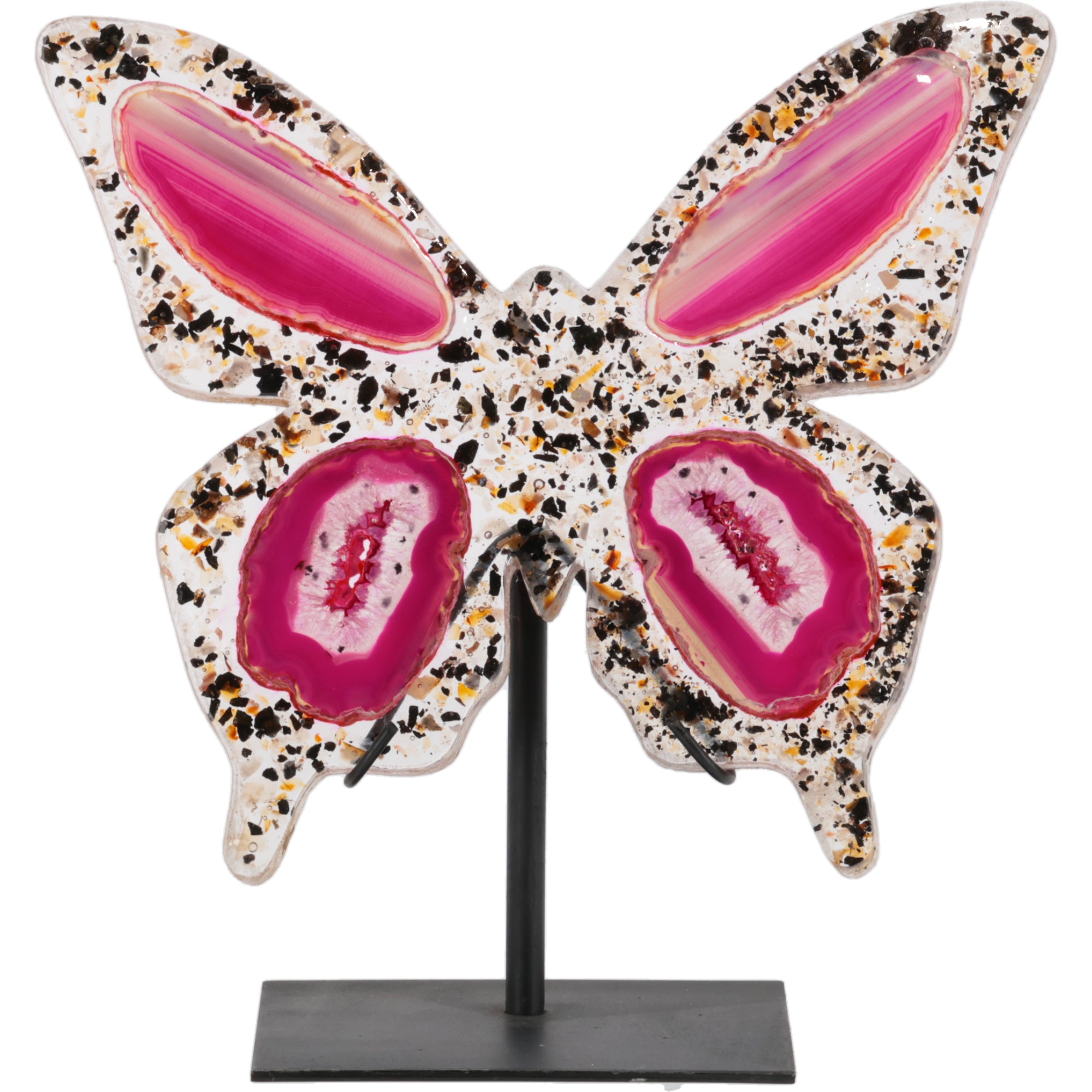 Achat Schmetterling auf Metallständer (#375)