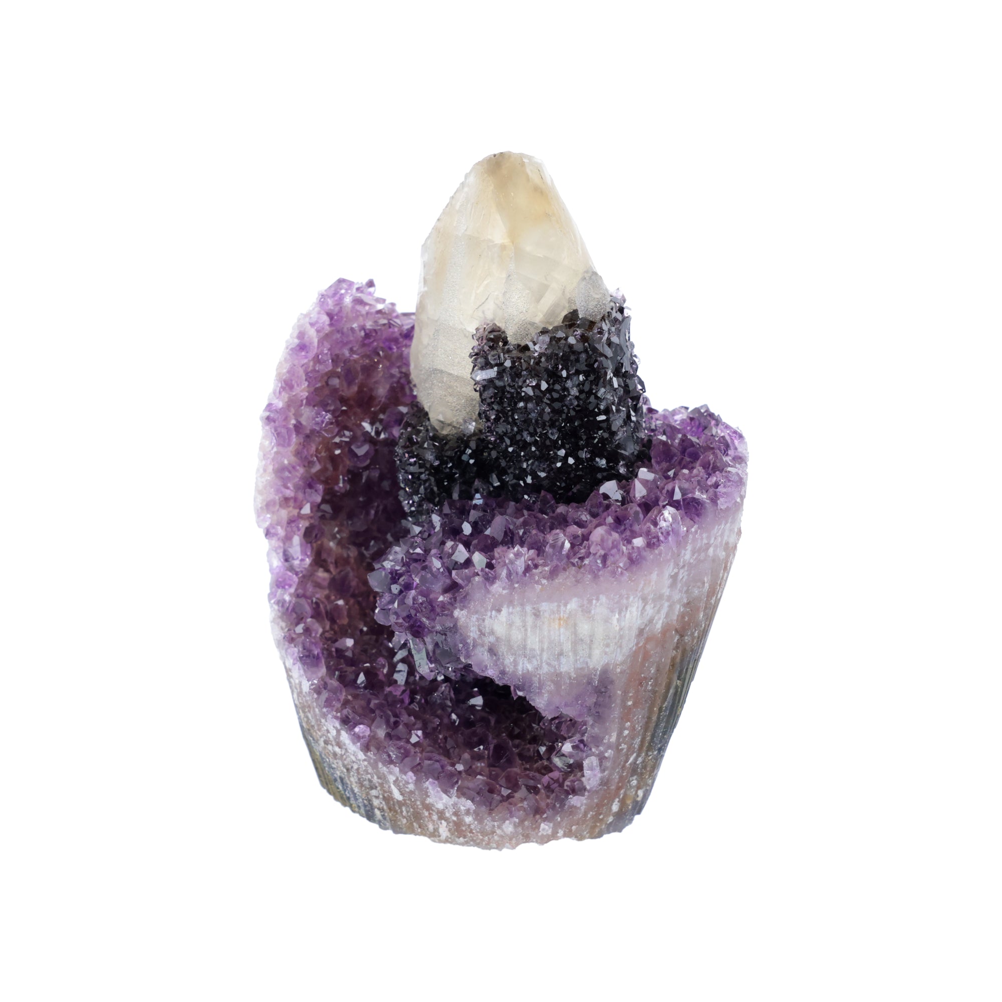 Crystal Empire - Uruguay Amethyst 0,81 kg mit Calcit & Turmalin (#537)