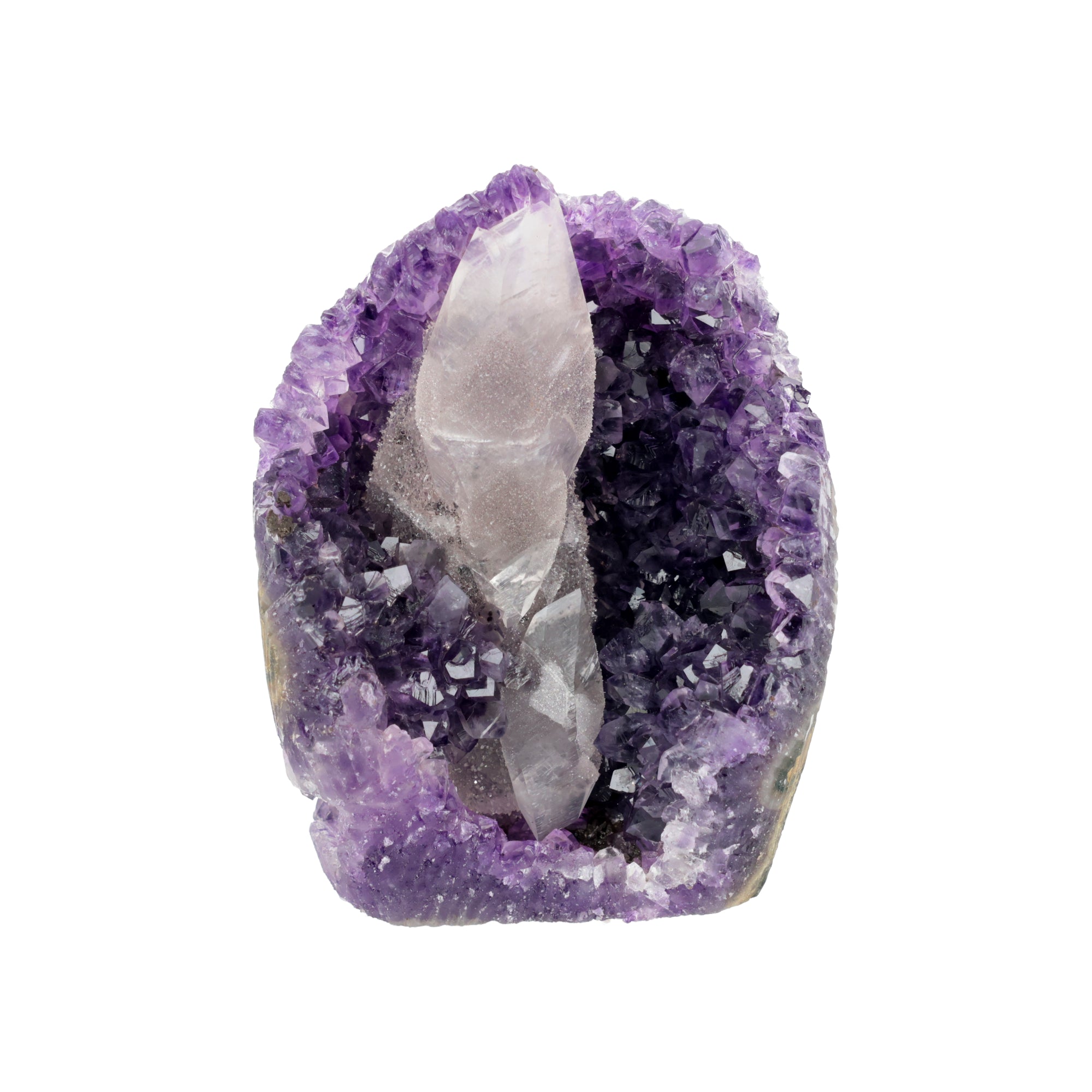 Crystal Beacon - 0,77 kg Amethyst mit Calcit & Sugaring - Uruguay Unikat (#536)
