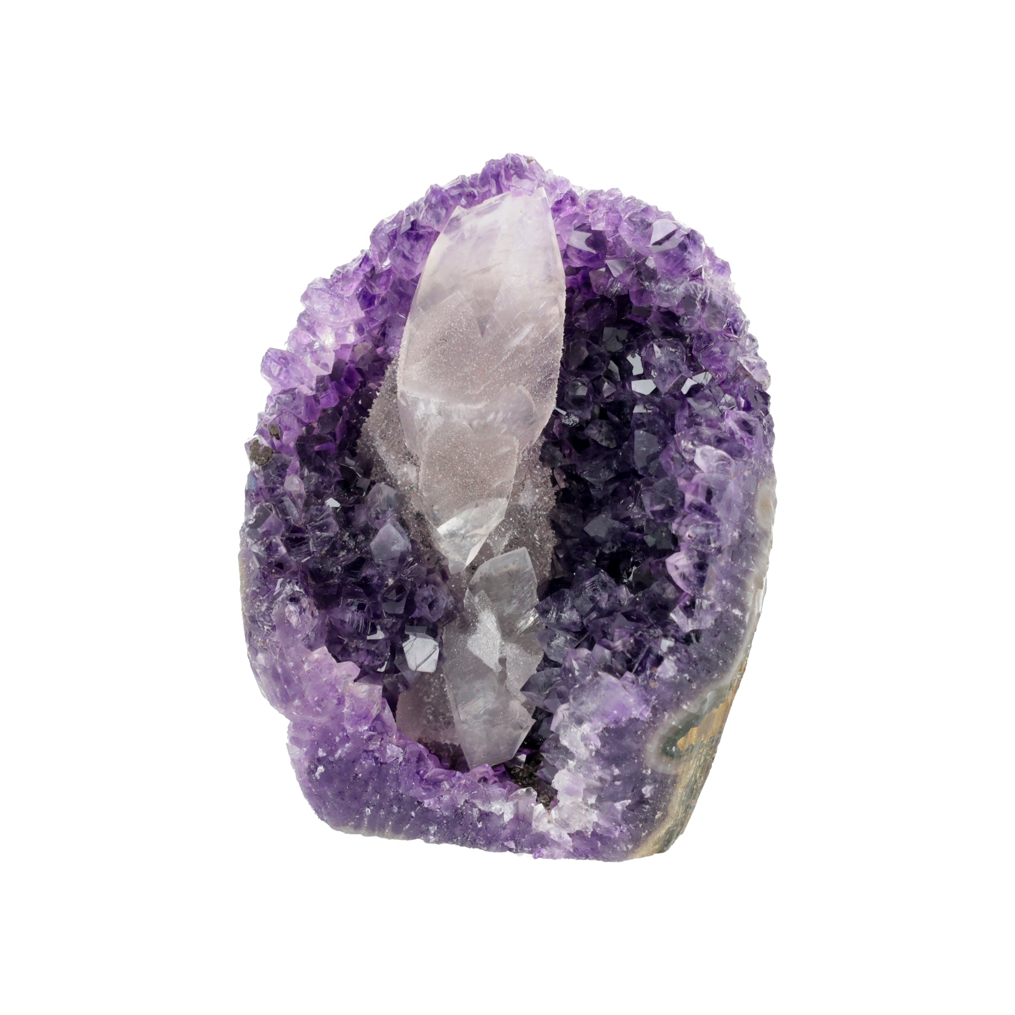Crystal Beacon - 0,77 kg Amethyst mit Calcit & Sugaring - Uruguay Unikat (#536)