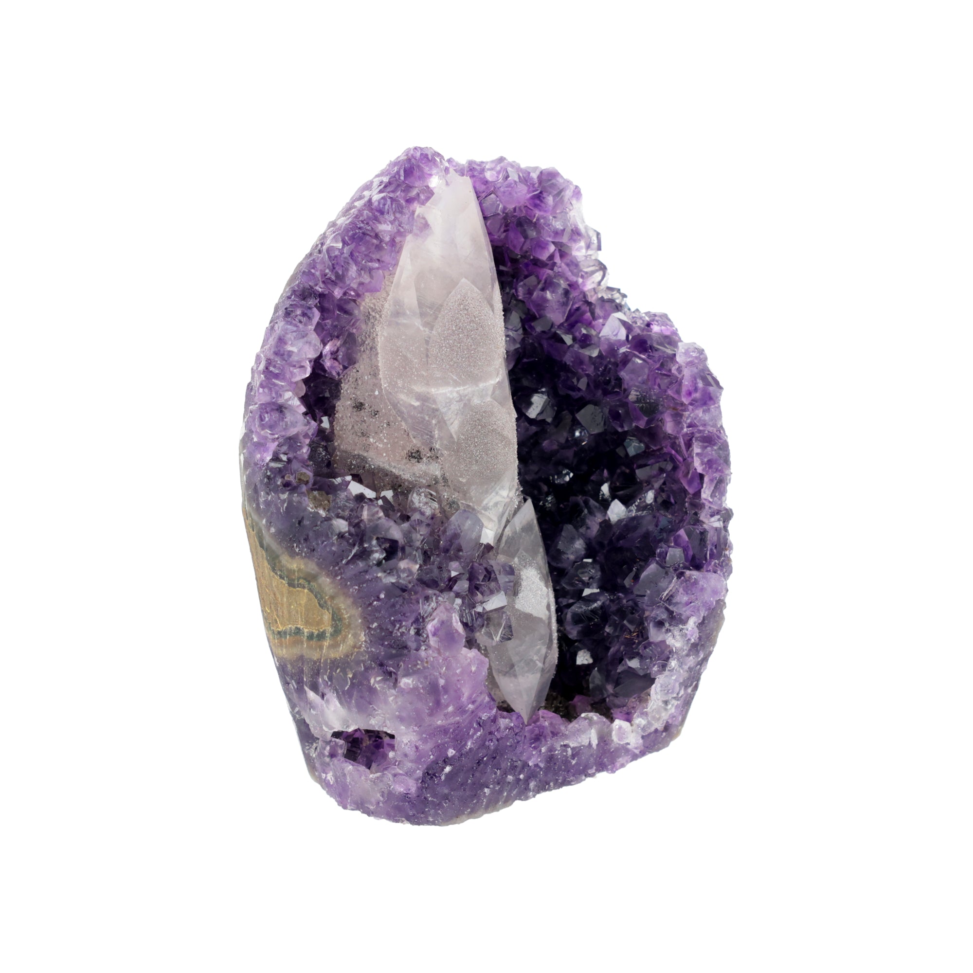 Crystal Beacon - 0,77 kg Amethyst mit Calcit & Sugaring - Uruguay Unikat (#536)