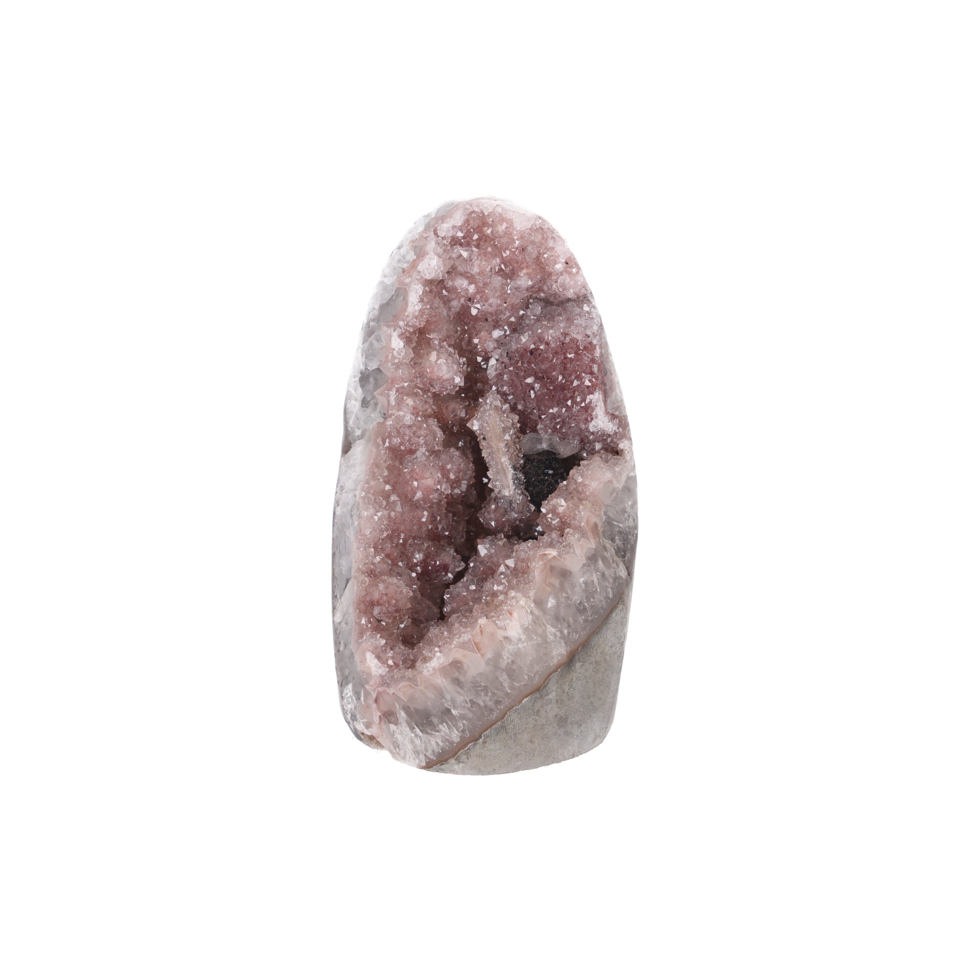 Rosé Nocturne ✦ Amethyst mit Calcit, Turmalin & Drusy aus Uruguay | 1.154 g (#821)