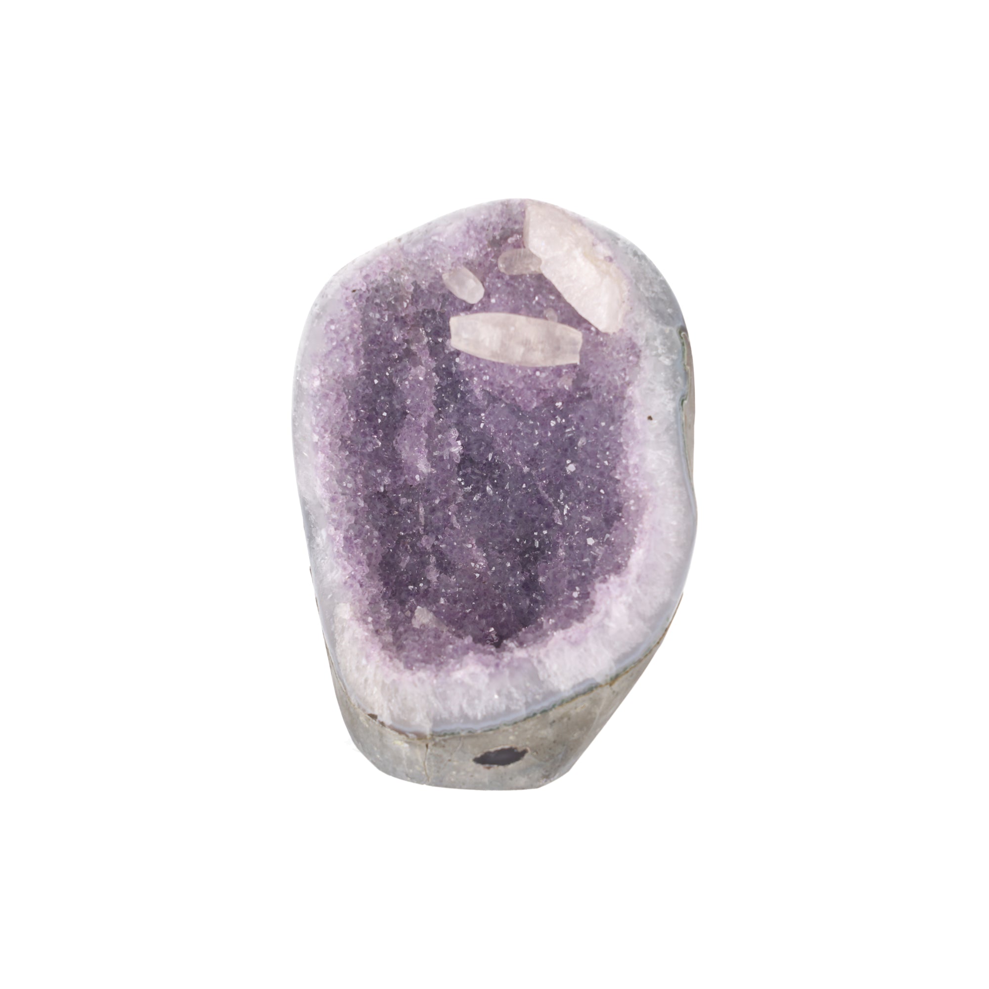 Lavender Crown ✦ Amethyst-Druse mit Calcit aus Uruguay | 2.078 g (#867)