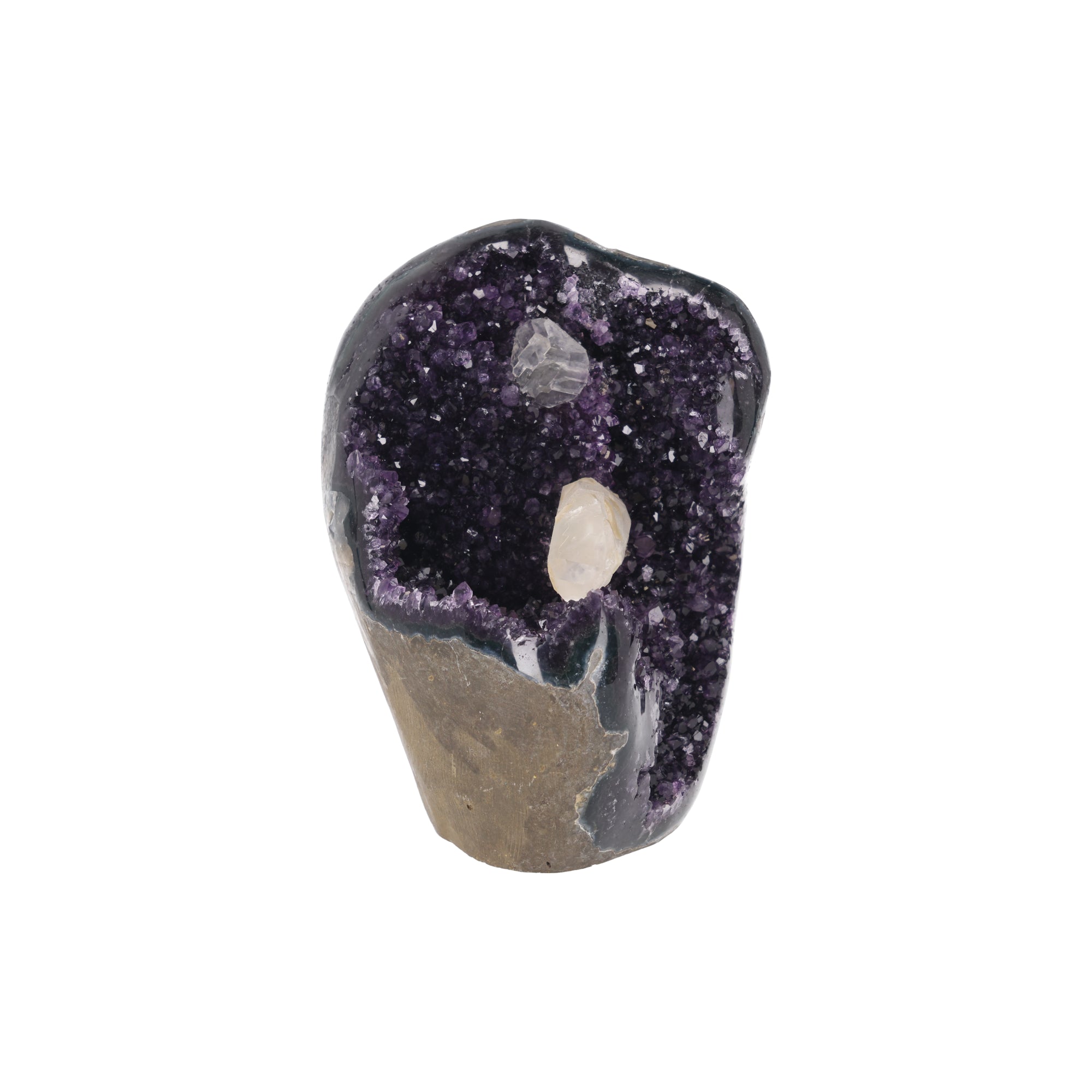 Midnight Citrine ✦ Amethyst mit Calcit & Drusy aus Uruguay | 4.326 g (#789)