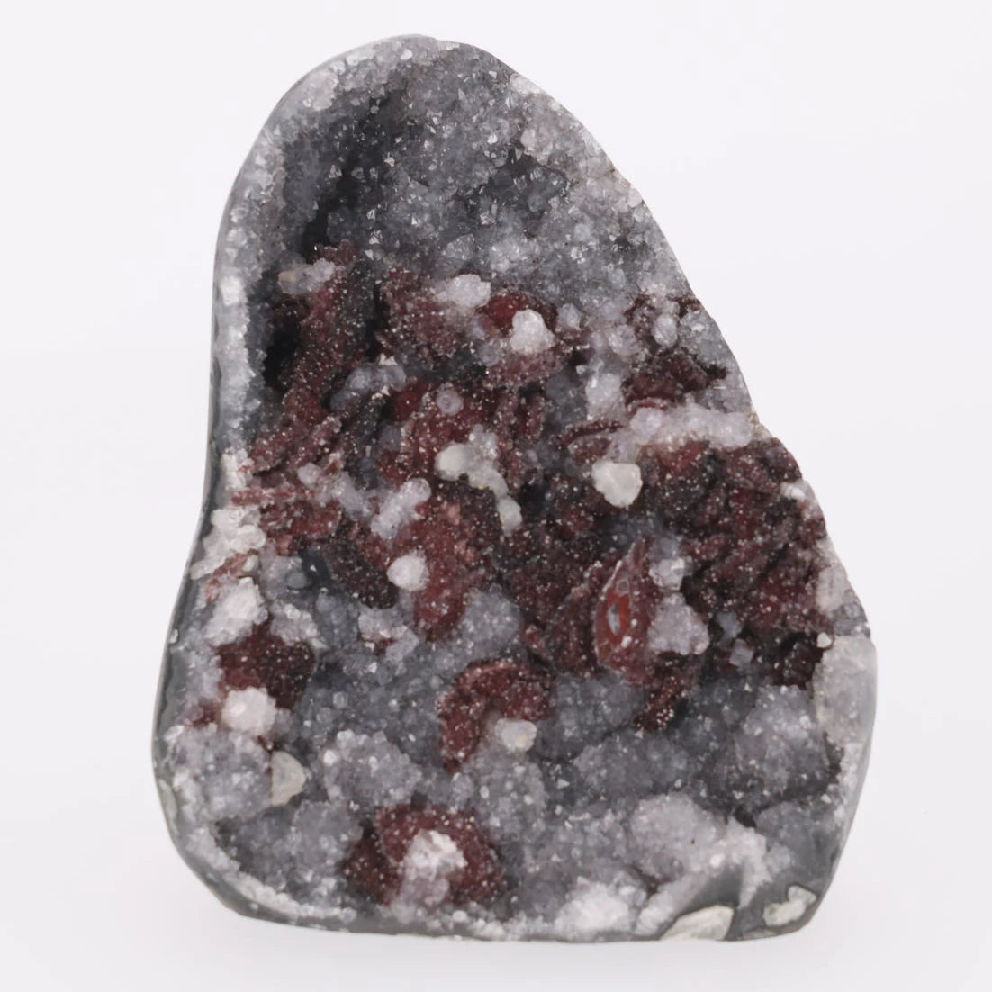 Crimson Frost ✦ Druzy mit roten Mineralakzenten aus Uruguay | 1.877 g (#808)